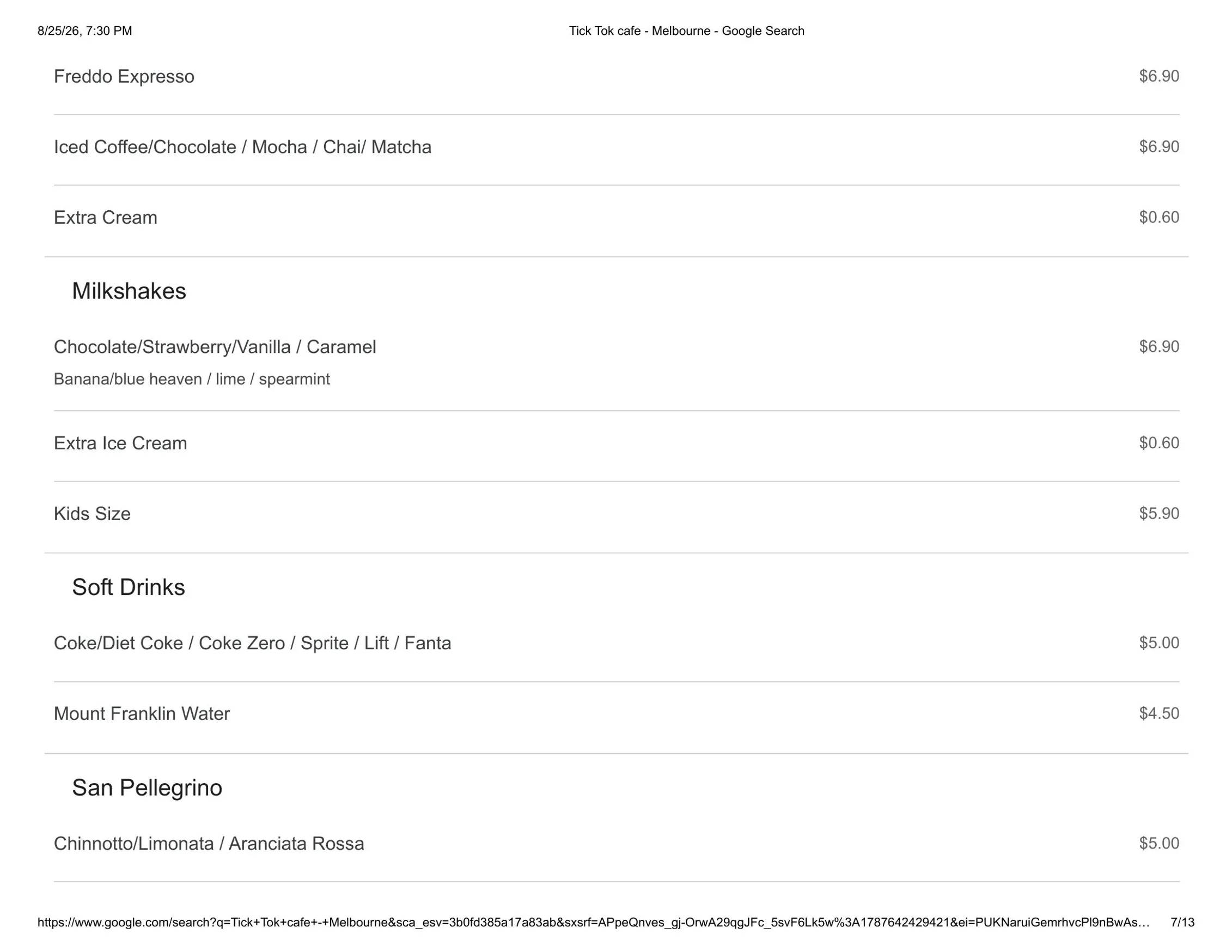 Tick Tok menu, page 7