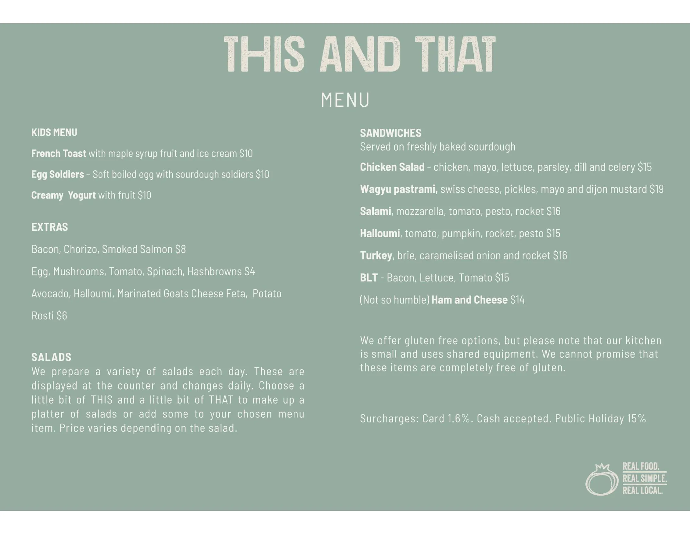 THIS and THAT Cafe menu, page 2