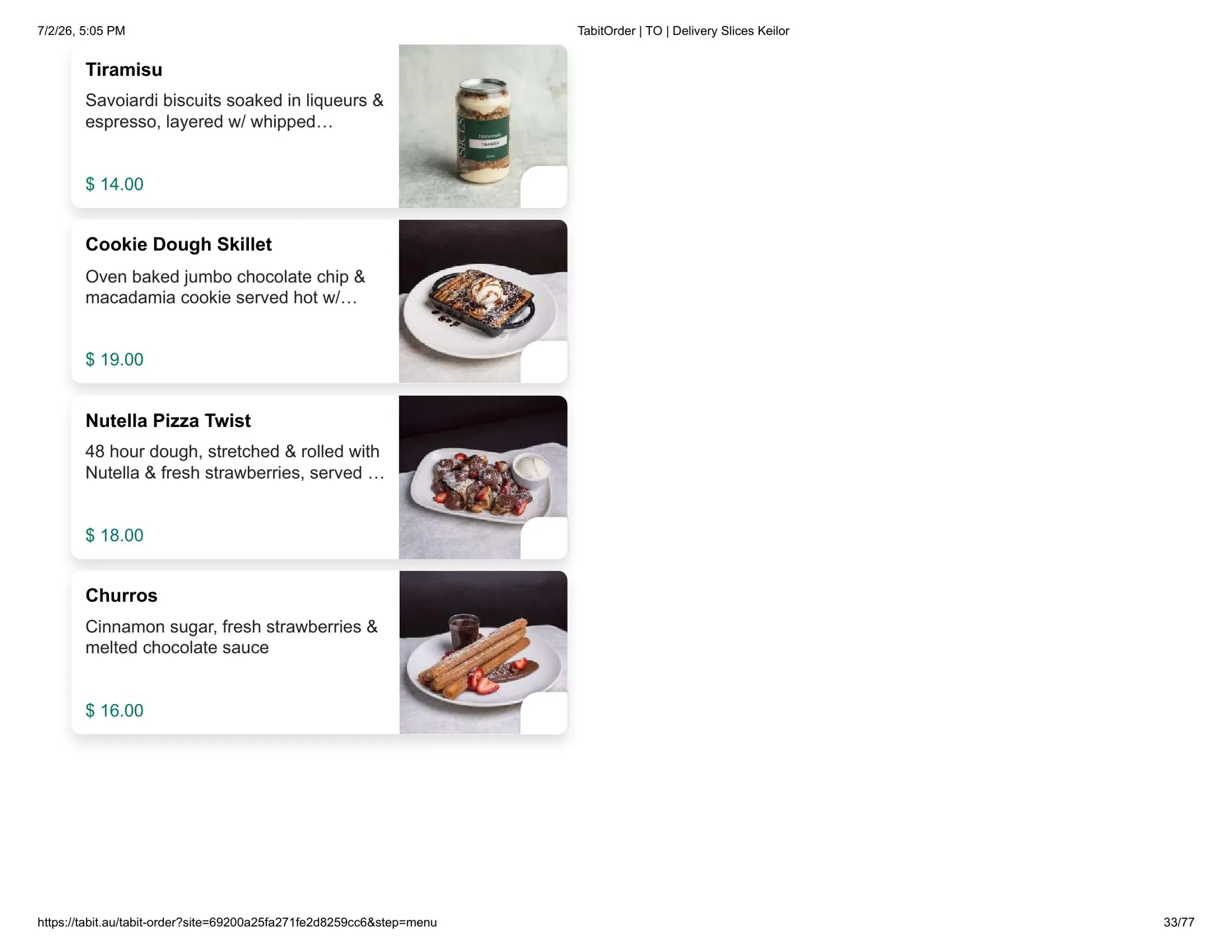 Slices Restaurant Keilor menu, page 33