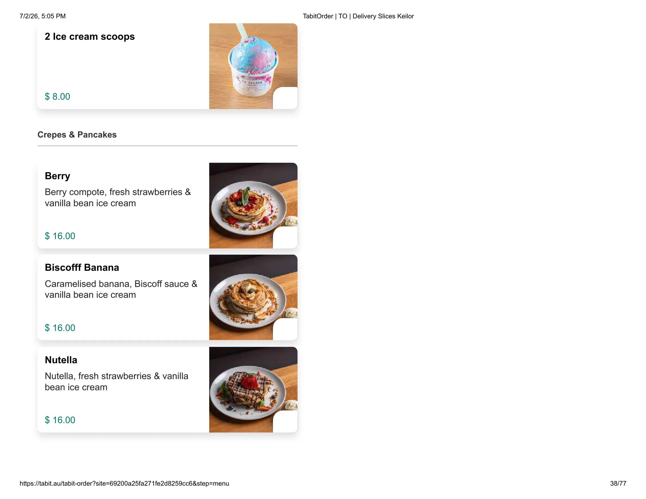 Slices Restaurant Keilor menu, page 38