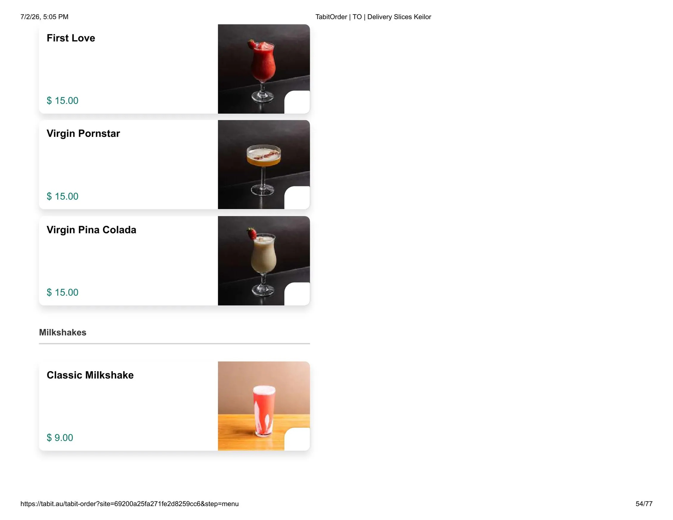 Slices Restaurant Keilor menu, page 54