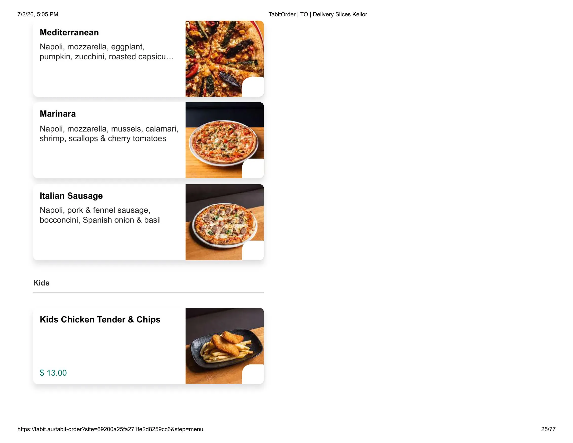 Slices Restaurant Keilor menu, page 25