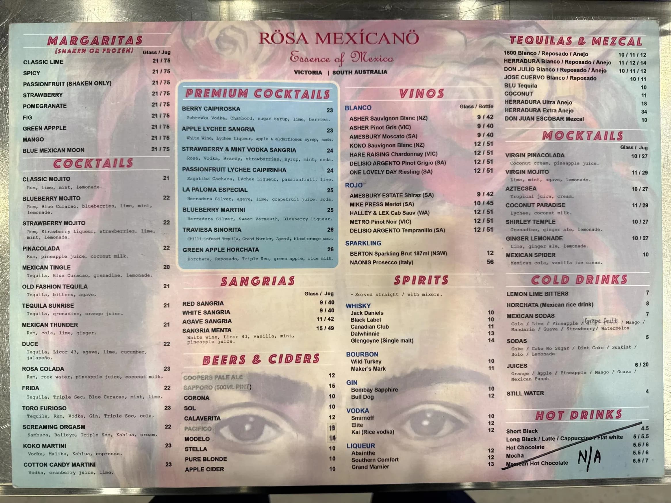 Rosa Mexicano menu, page 8