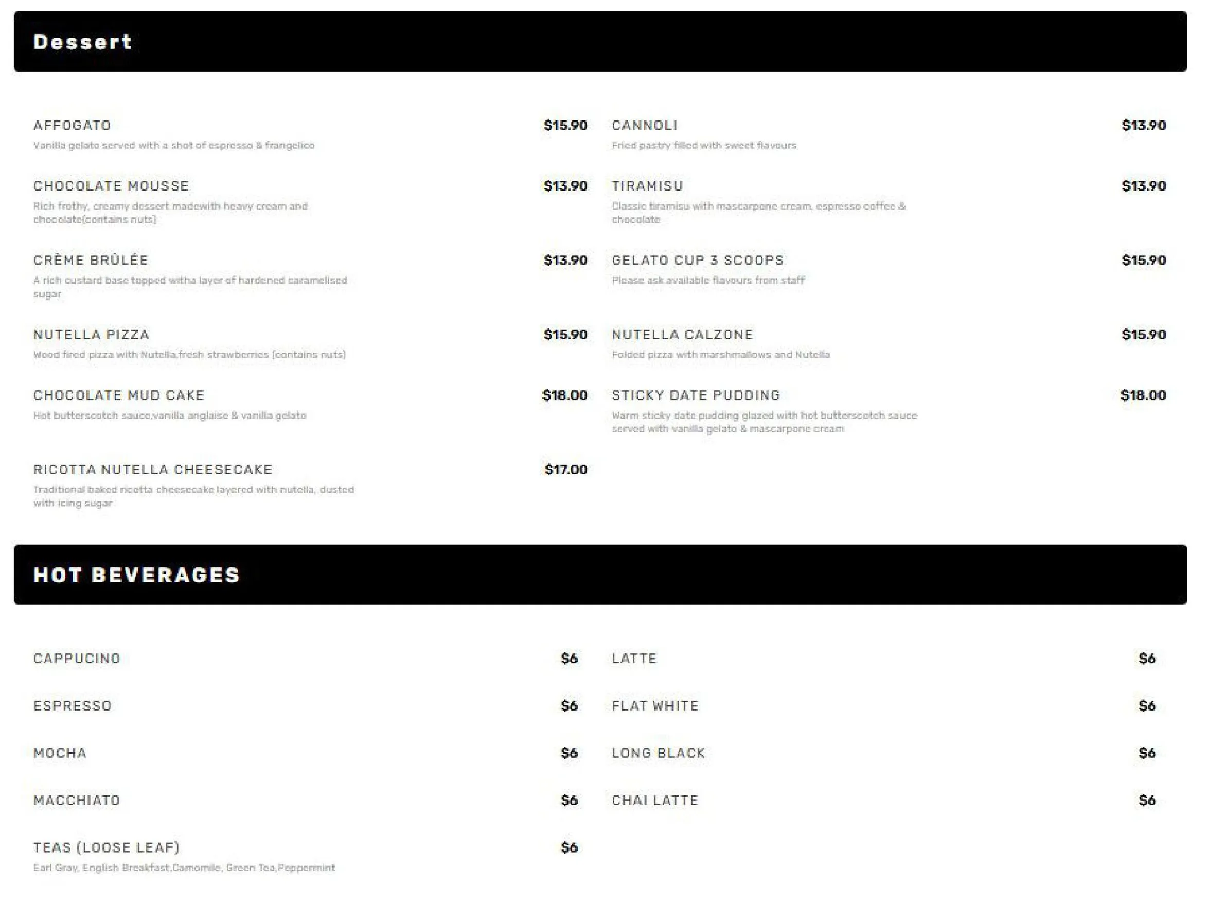 Farina Pizzeria menu, page 6