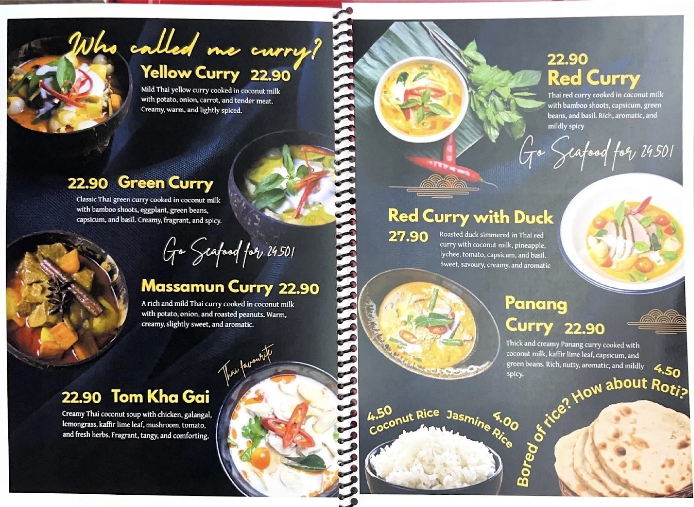 Fullmoon Thai menu, page 8