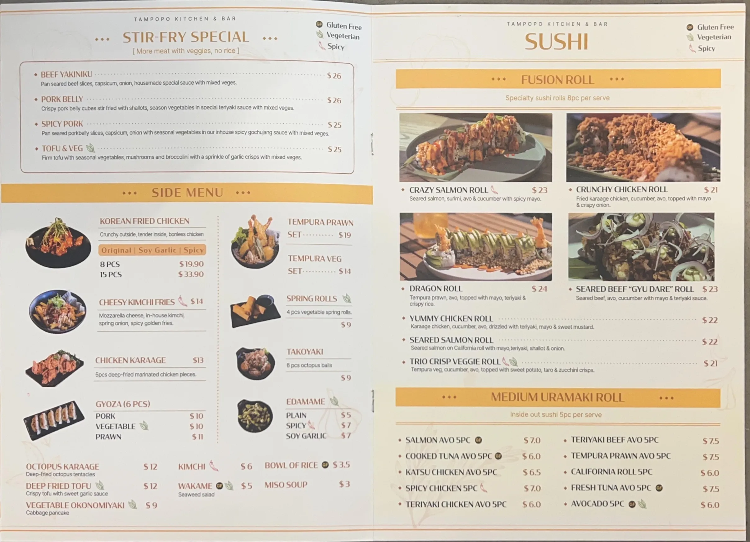 Tampopo Kitchen & Bar menu, page 2