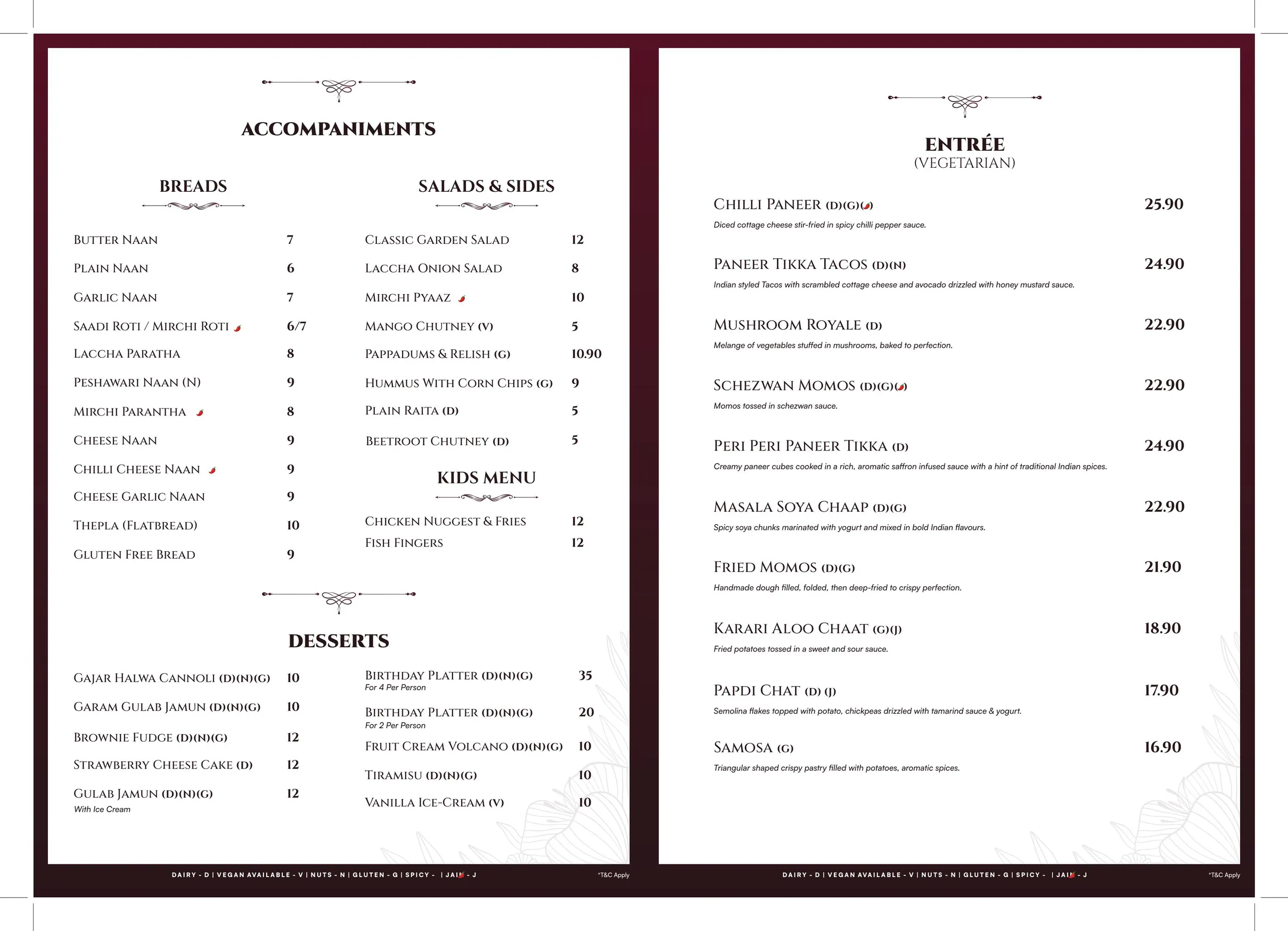Spiced at Barangaroo menu, page 9