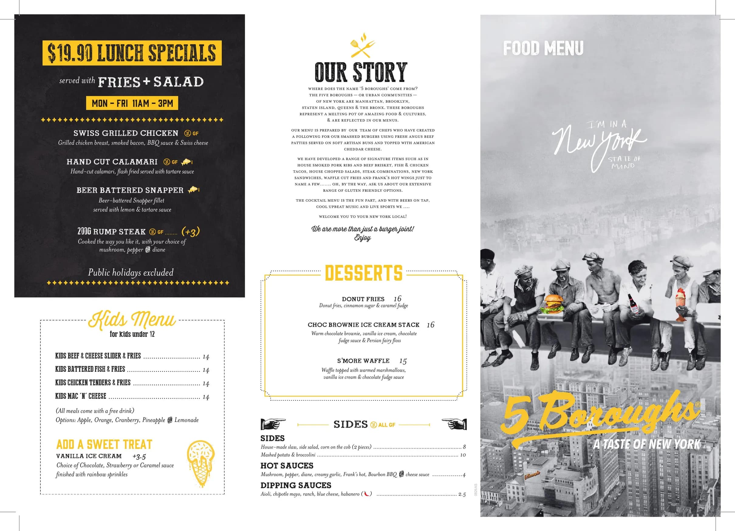 5 Boroughs menu, page 3