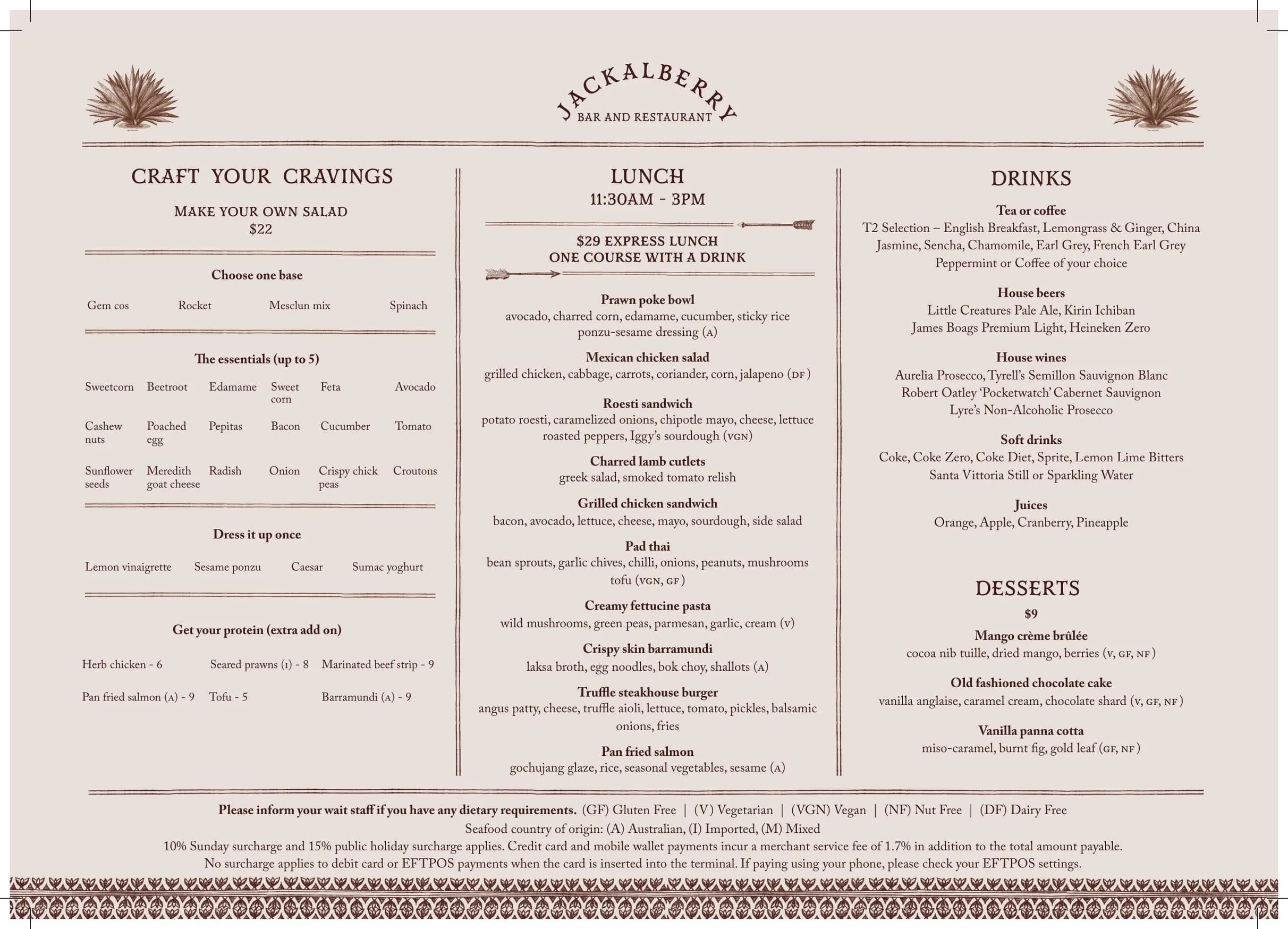 Jackalberry Bar & Restaurant menu, page 5