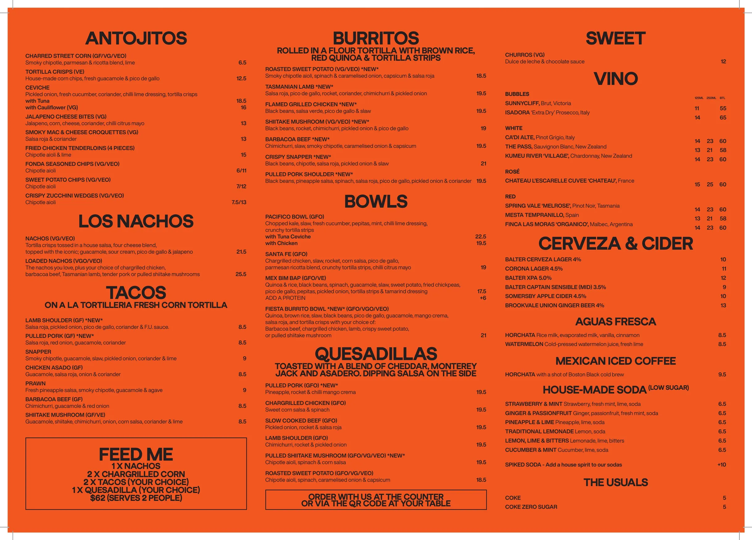 Fonda Mexican Windsor menu, page 2