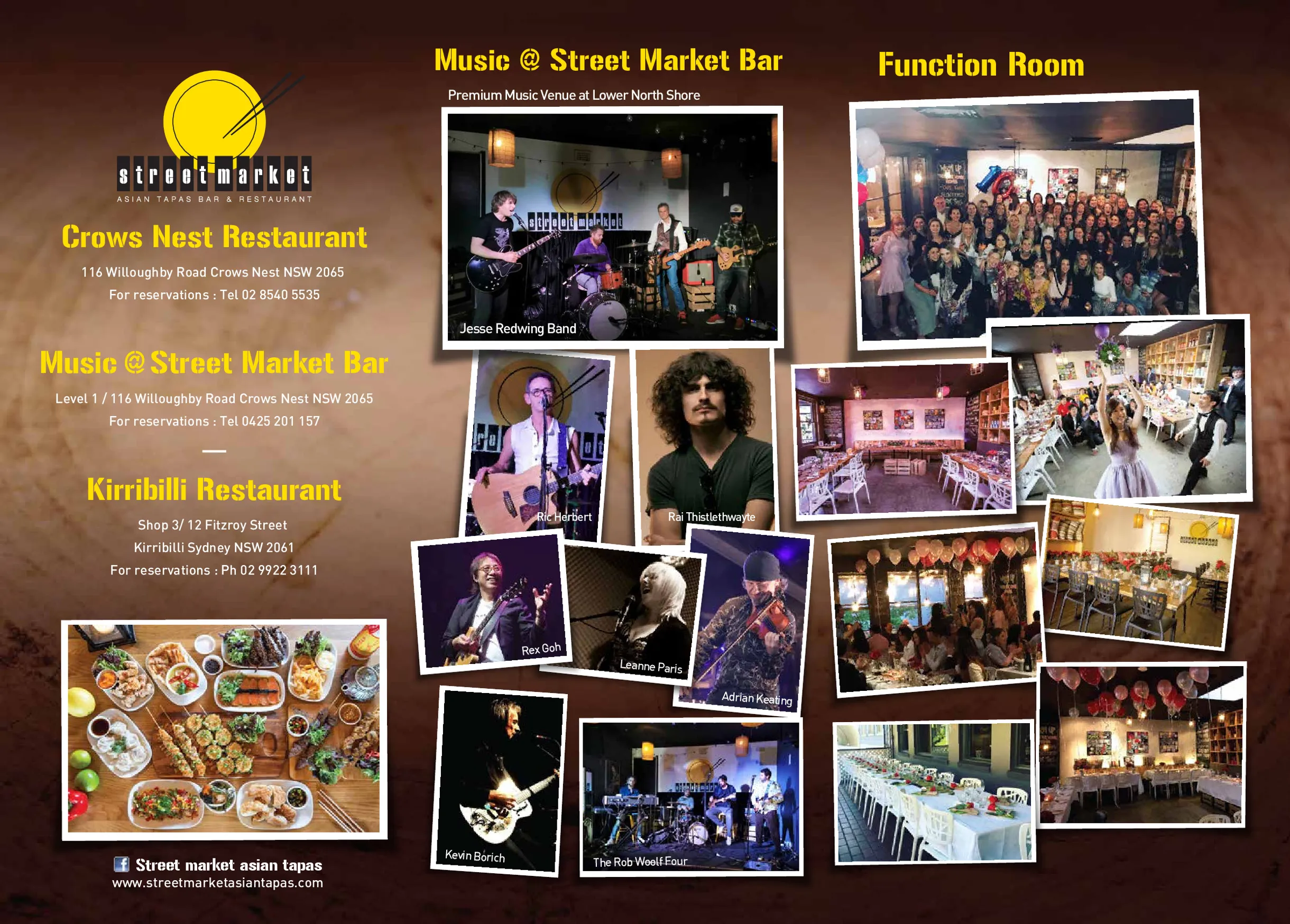 Street Market Asian Tapas Bar & Restaurant Kirribilli menu, page 1