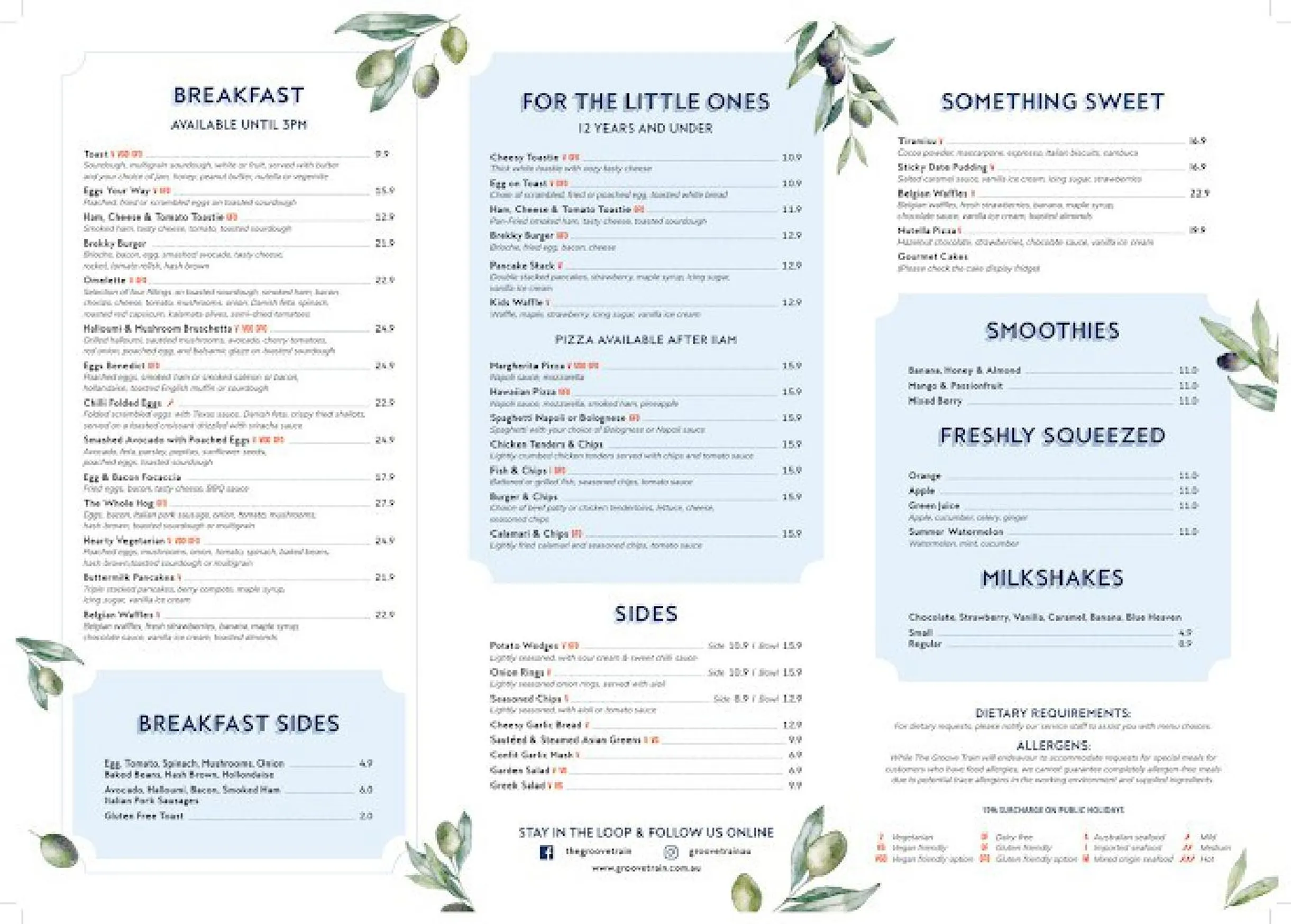 The Groove Train Cranbourne menu, page 4