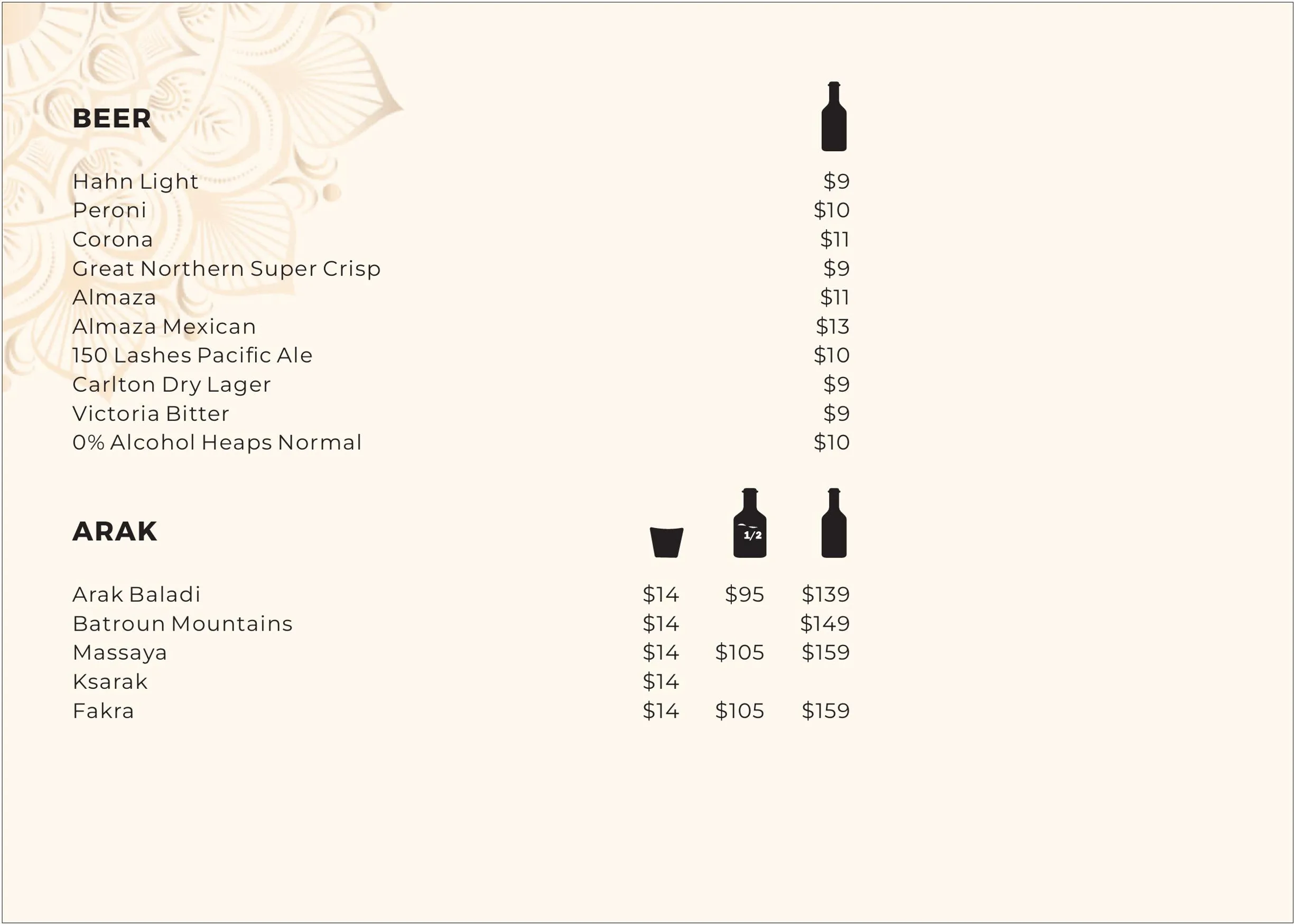Fattoosh Lebanese Restaurant menu, page 10