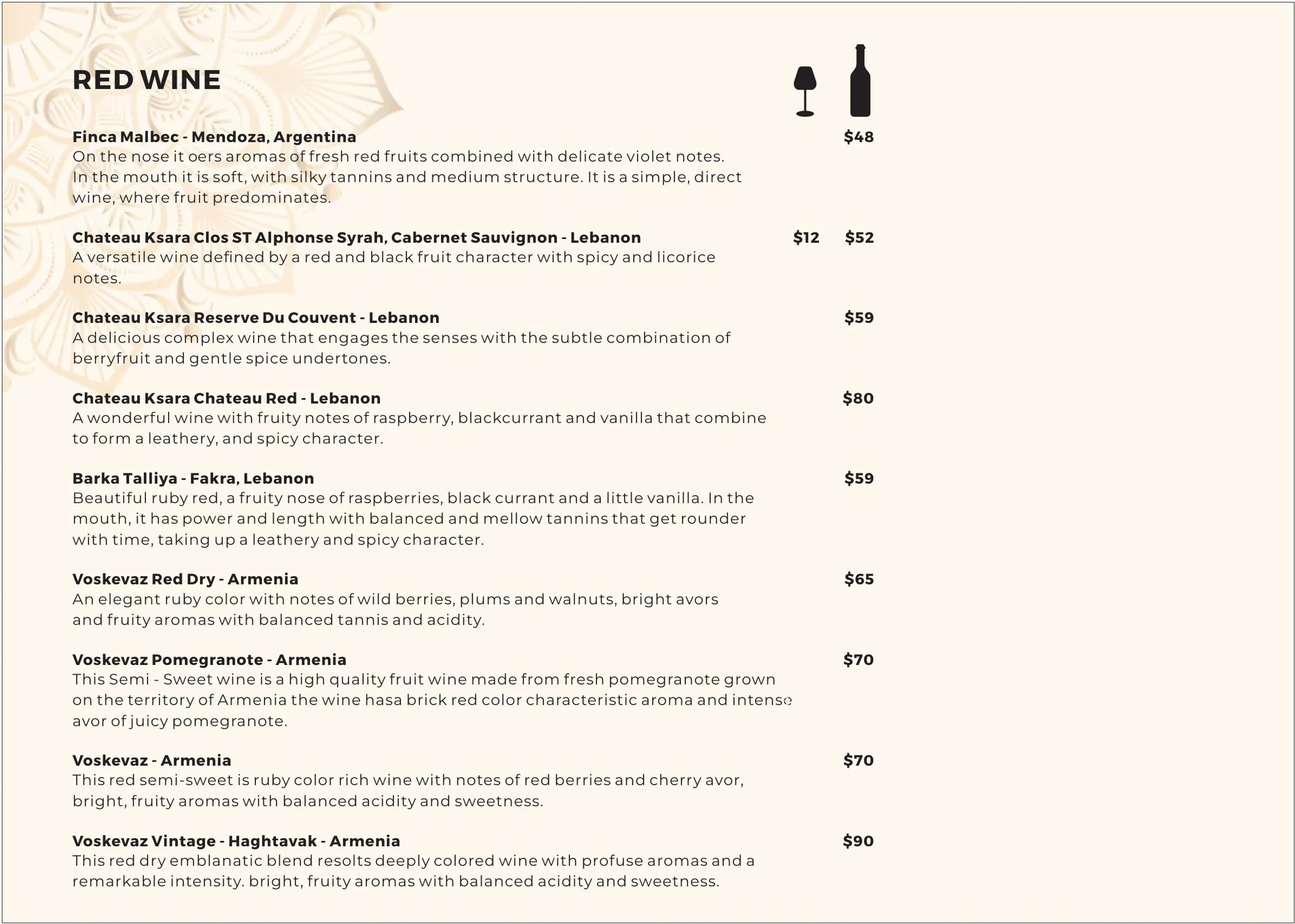 Fattoosh Lebanese Restaurant menu, page 14