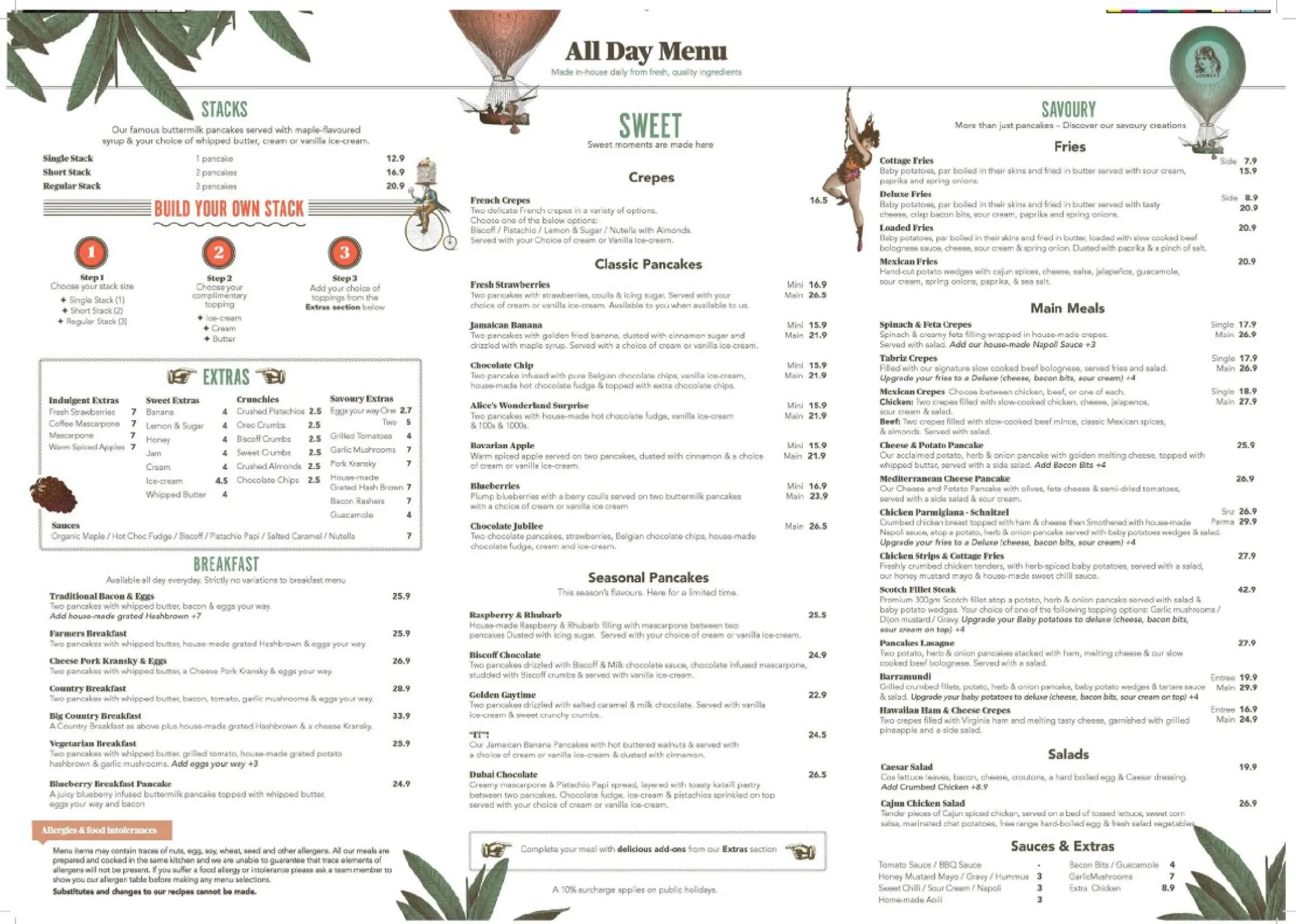 The Pancake Kitchen menu, page 1