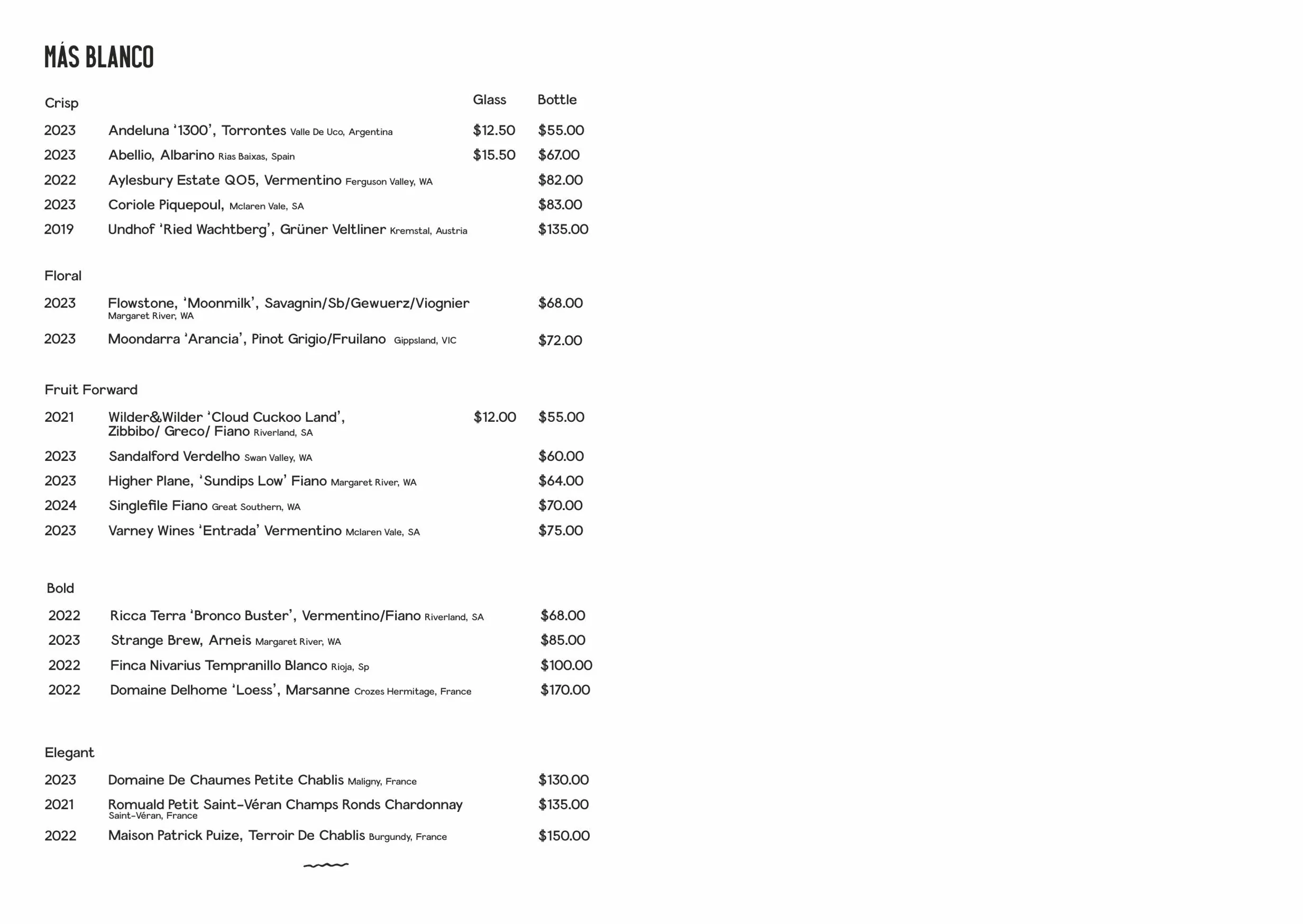 UMA Restaurant menu, page 6