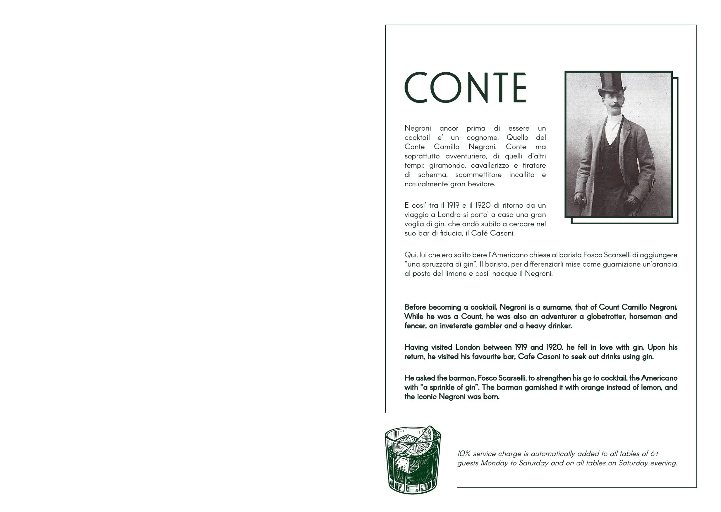 Bar Conte menu, page 3