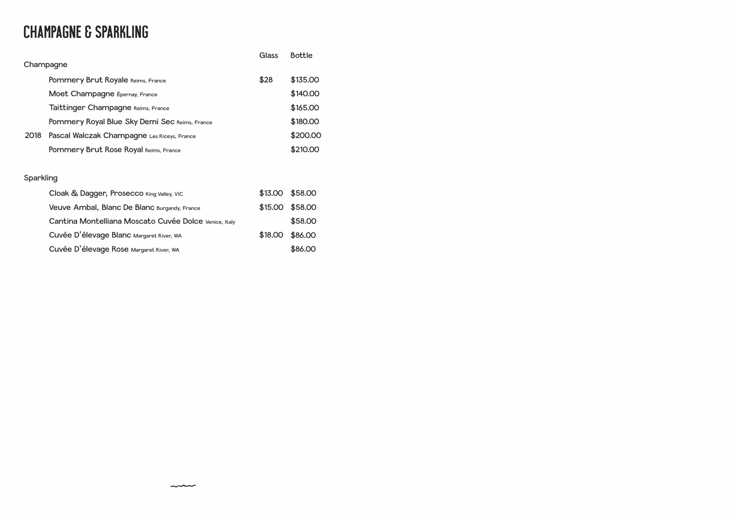 UMA Restaurant menu, page 4