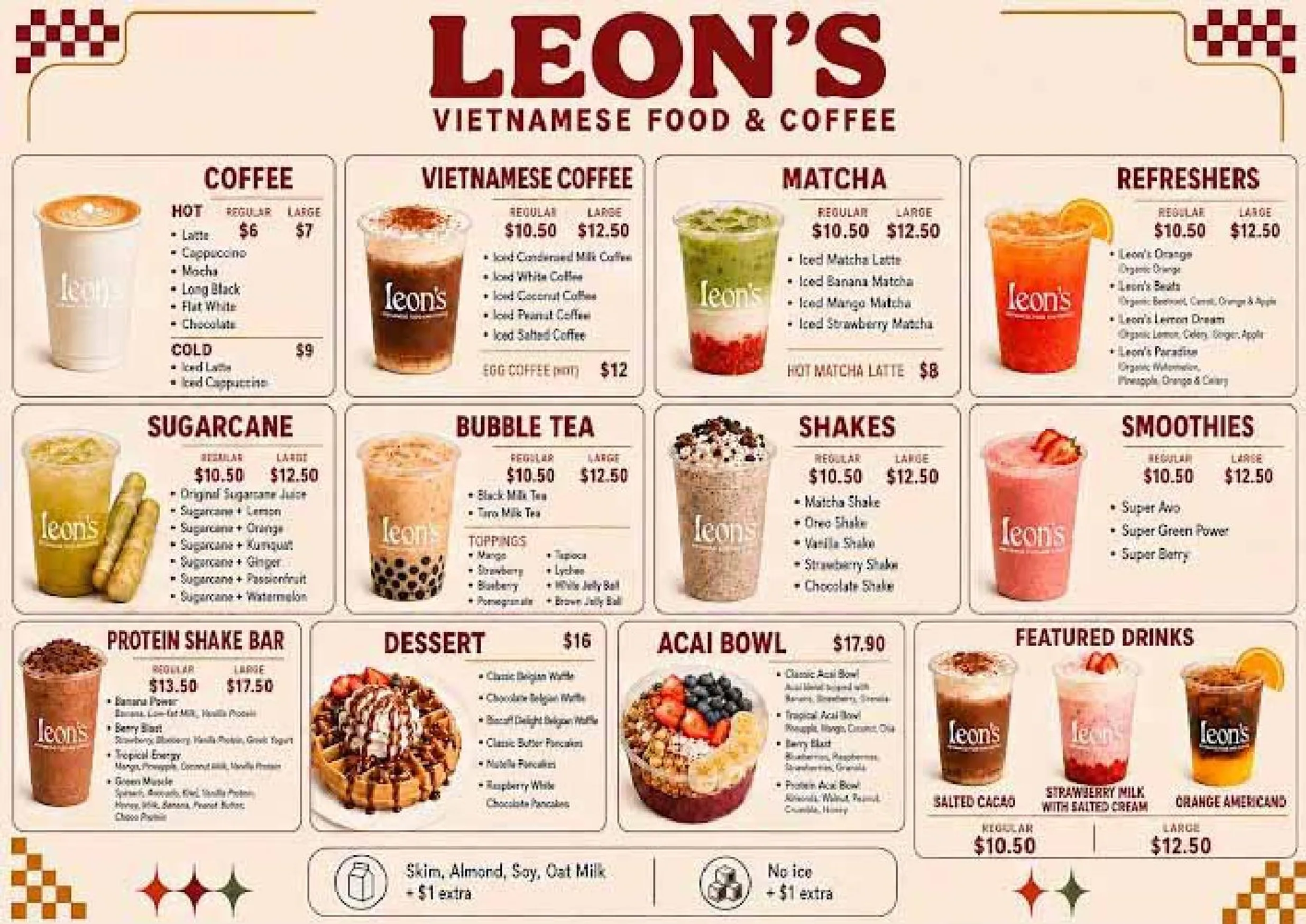Leon's Pho and Roll menu, page 3