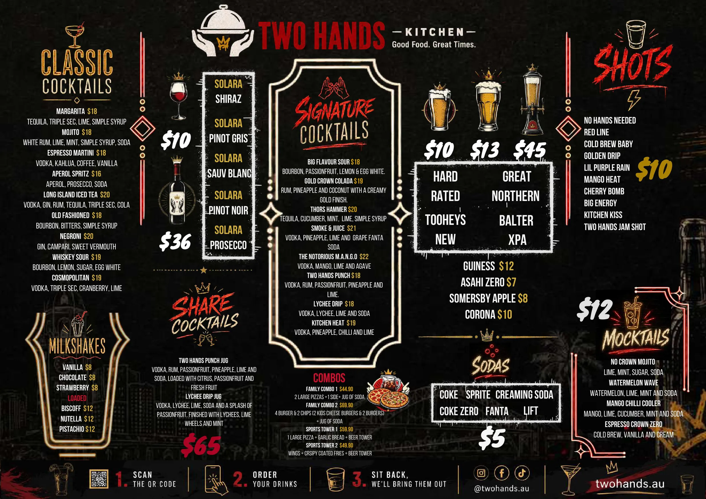 Two Hands Kitchen menu, page 2