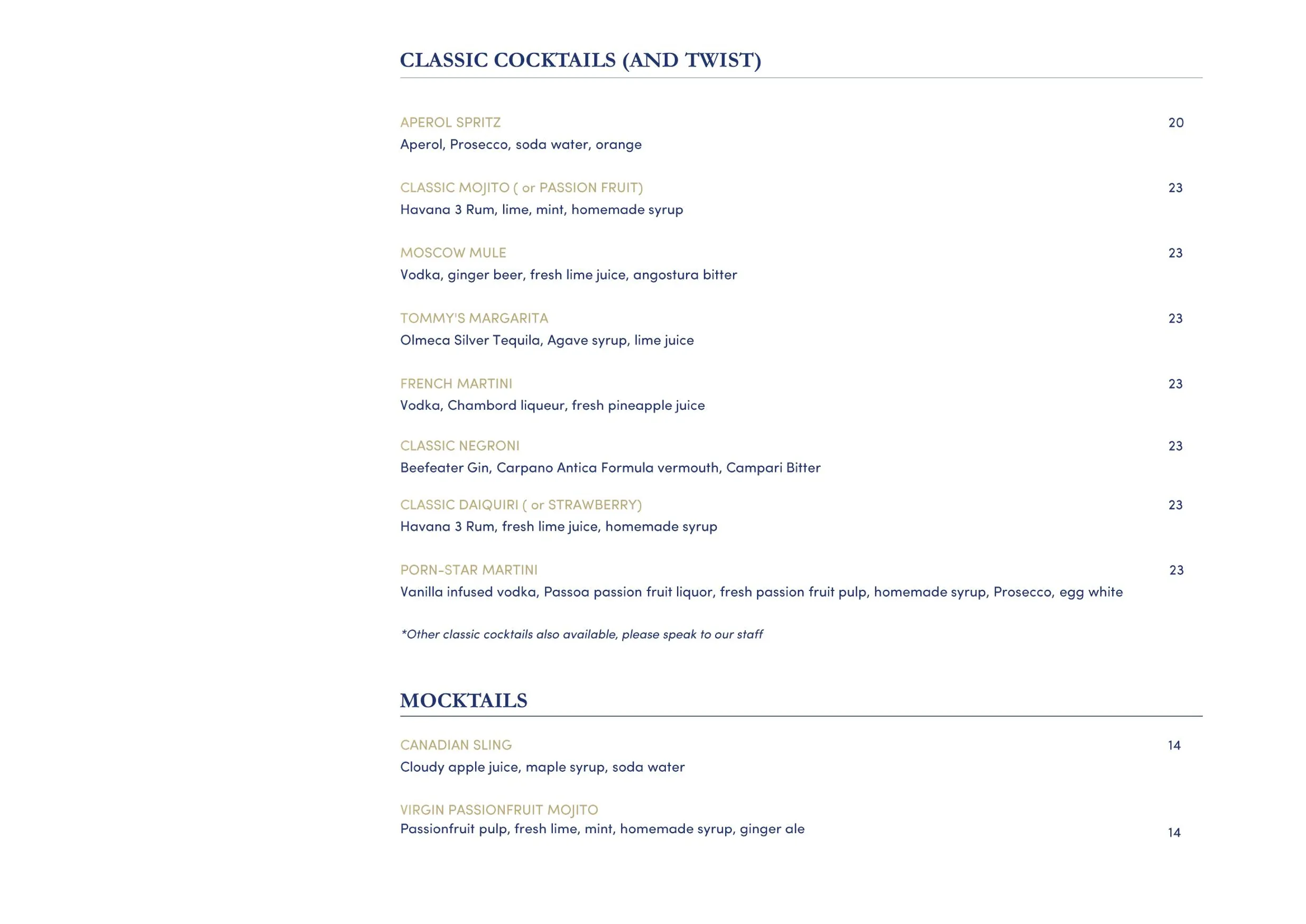 Cafe del Mar menu, page 3