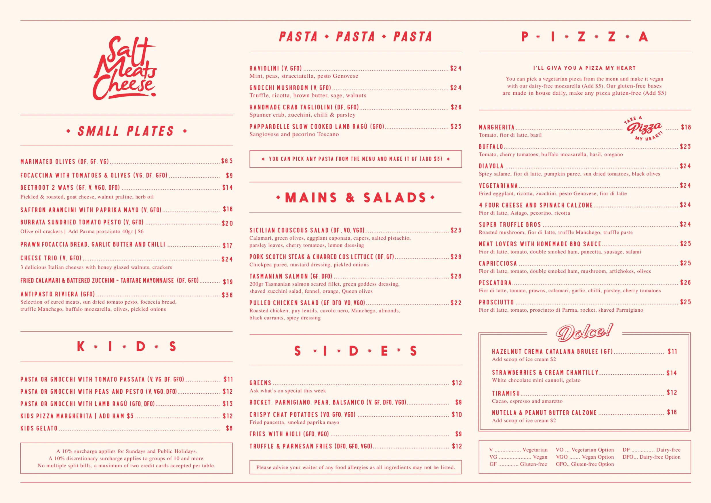 Salt Meats Cheese - Dee Why menu, page 1