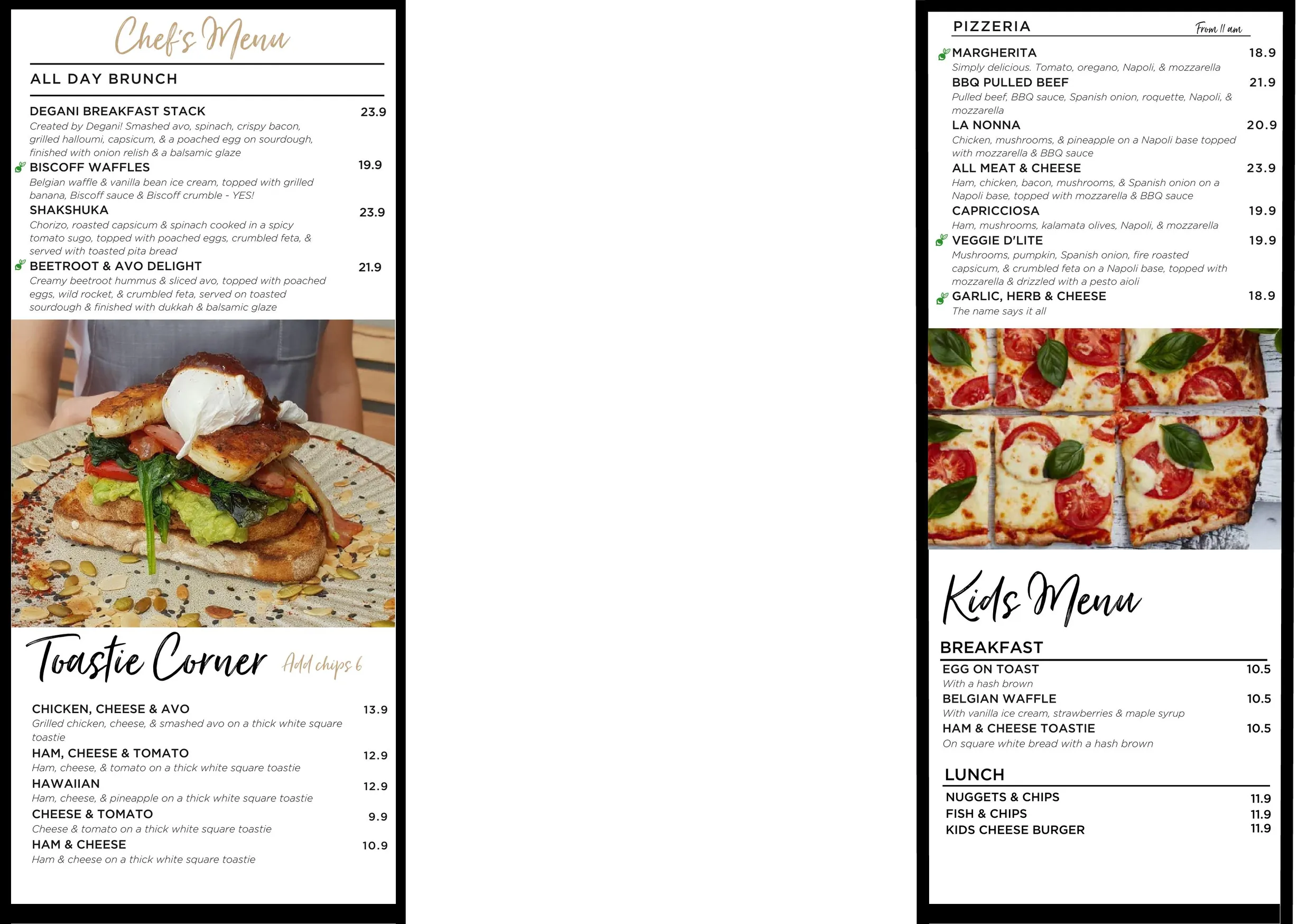 Degani Bacchus Marsh menu, page 3