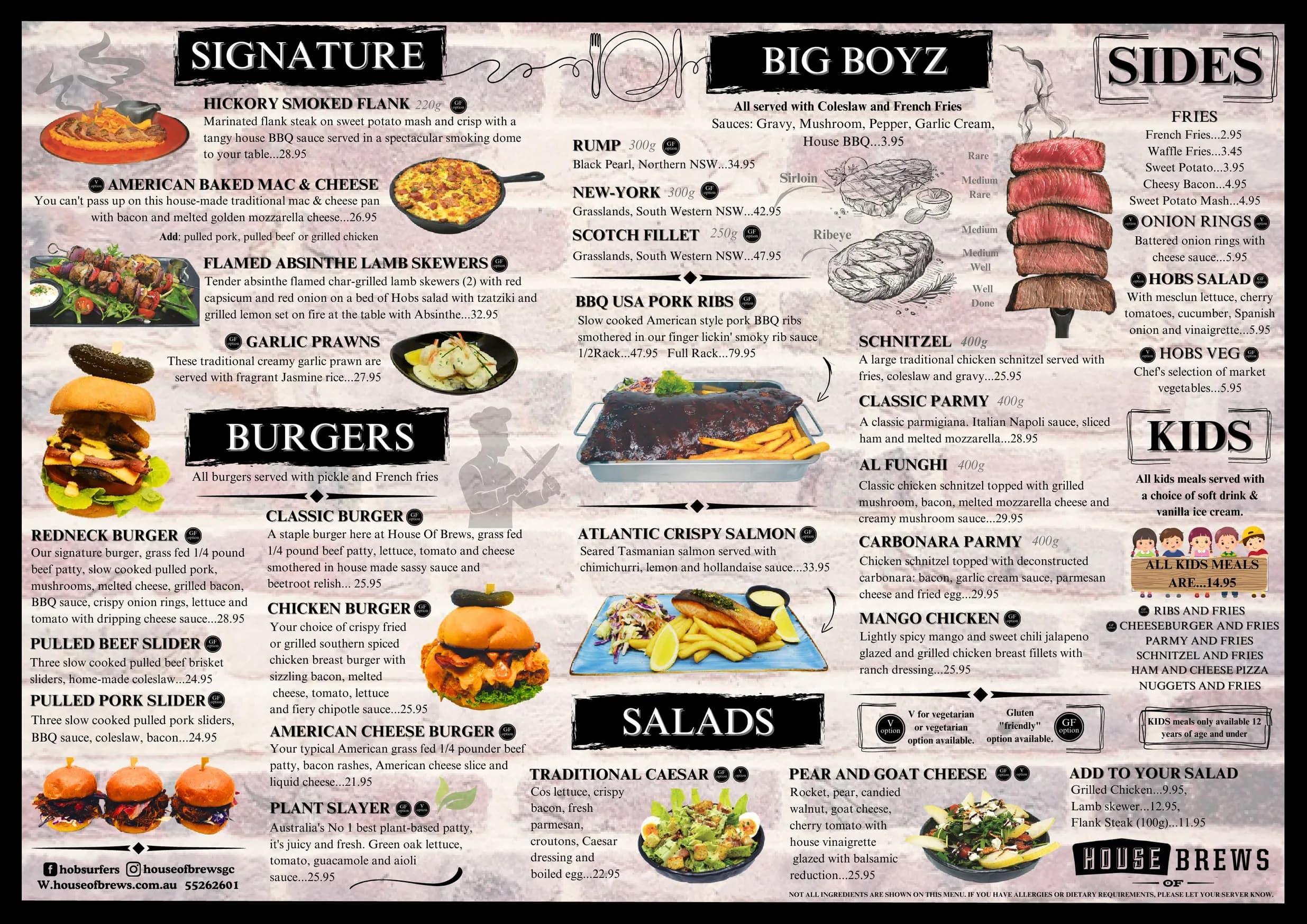 House of Brews menu, page 2