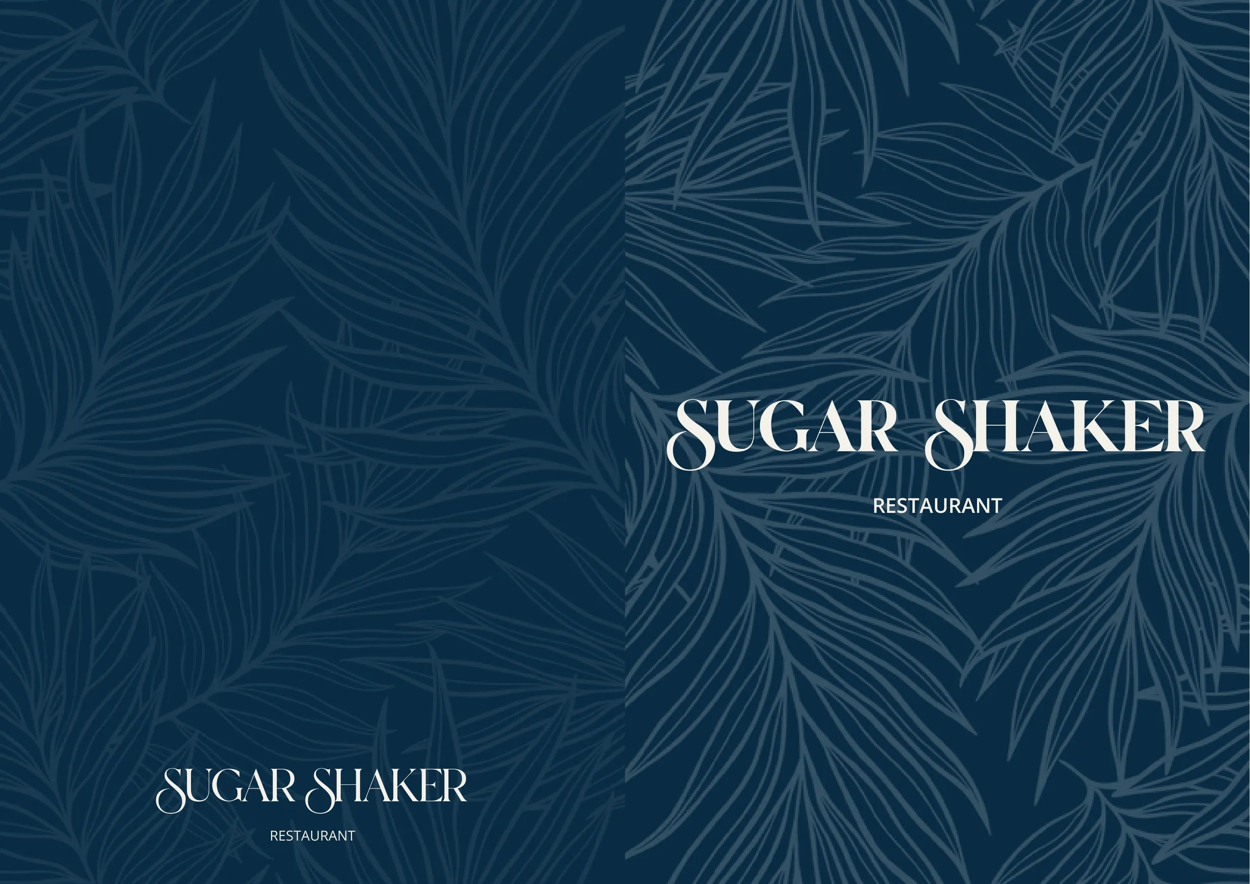 Sugar Shaker menu, page 1