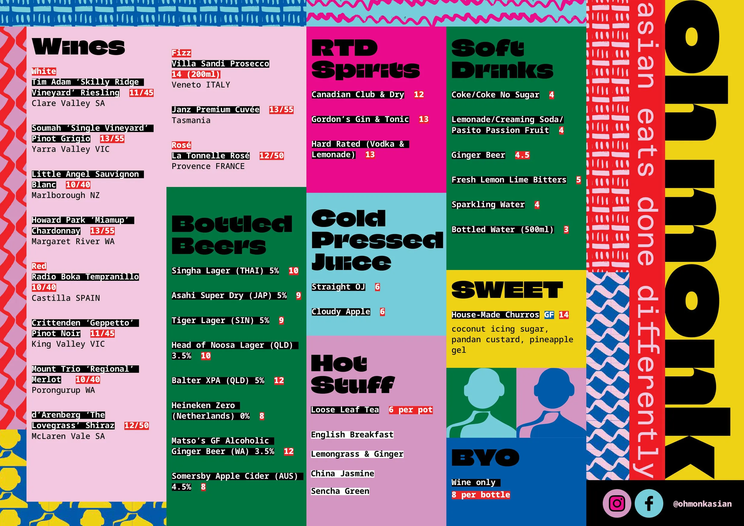 Oh Monk Sippy Downs menu, page 2