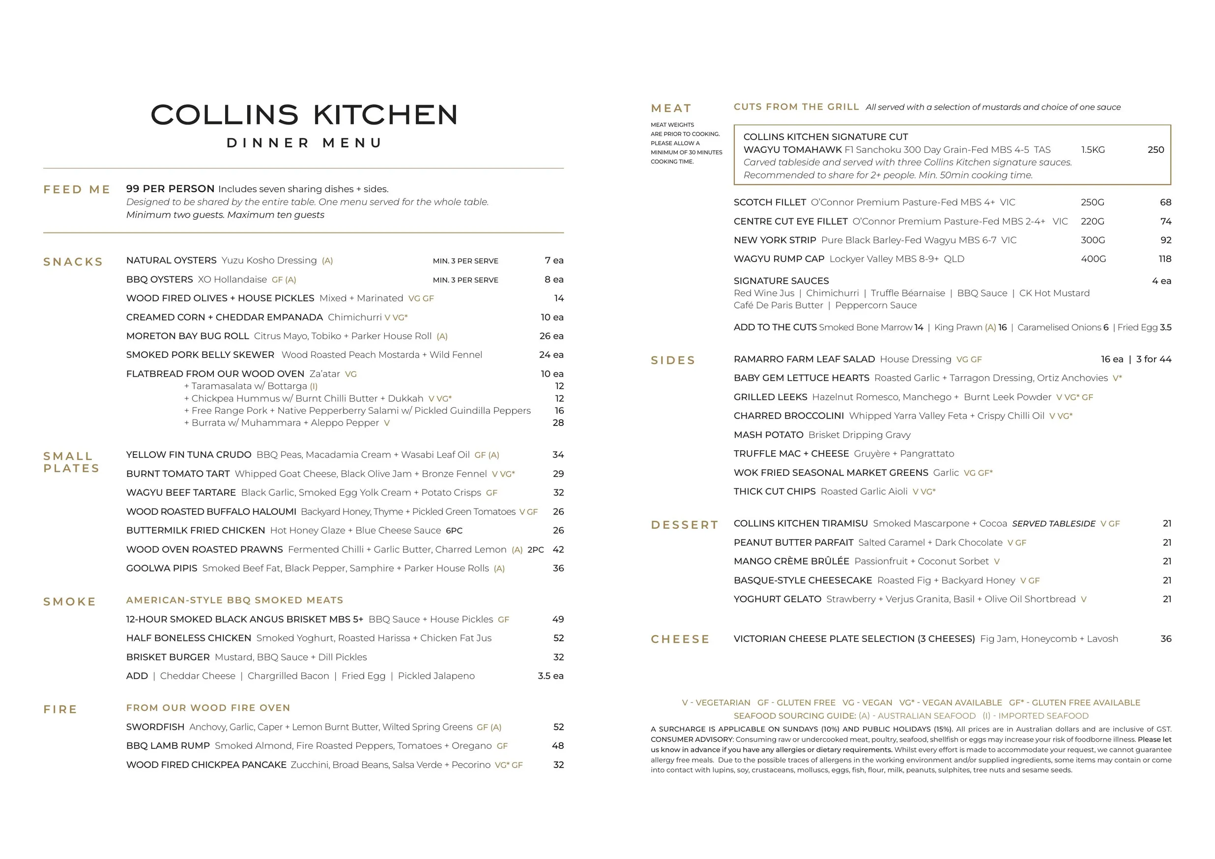 Collins Kitchen menu, page 2