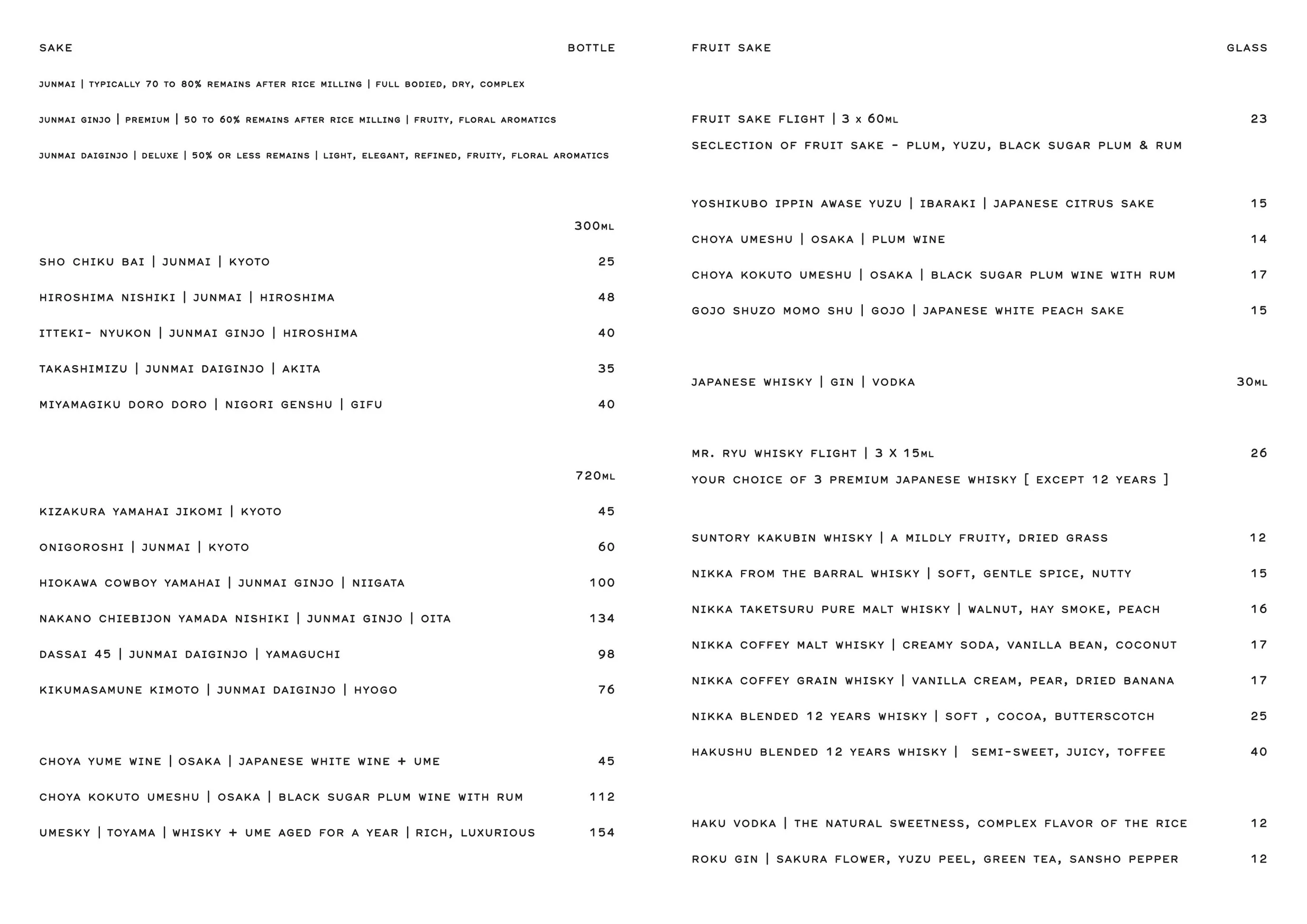 MR. RYU menu, page 4