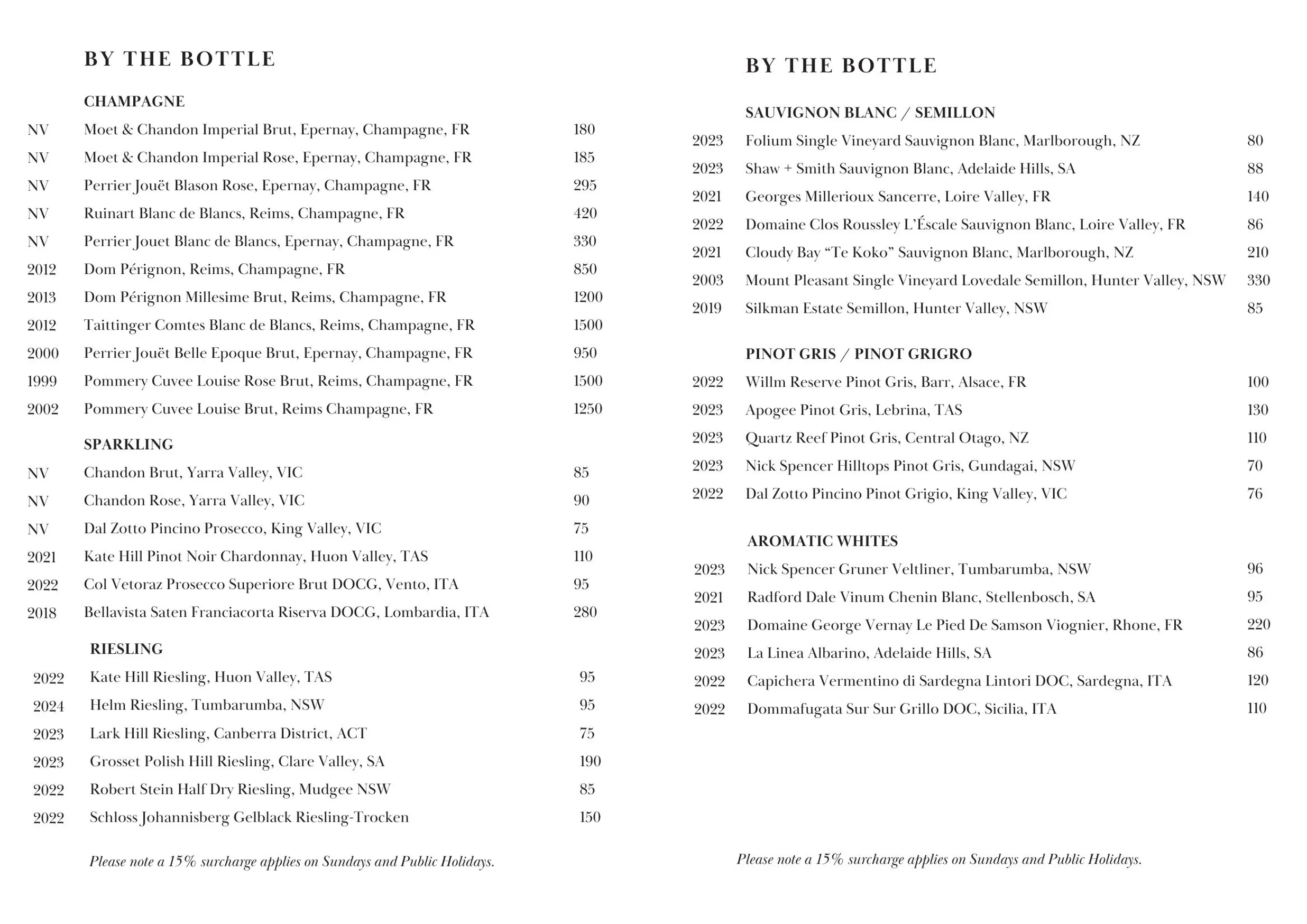 THE BAR @ Intercontinental Sydney Double Bay menu, page 5