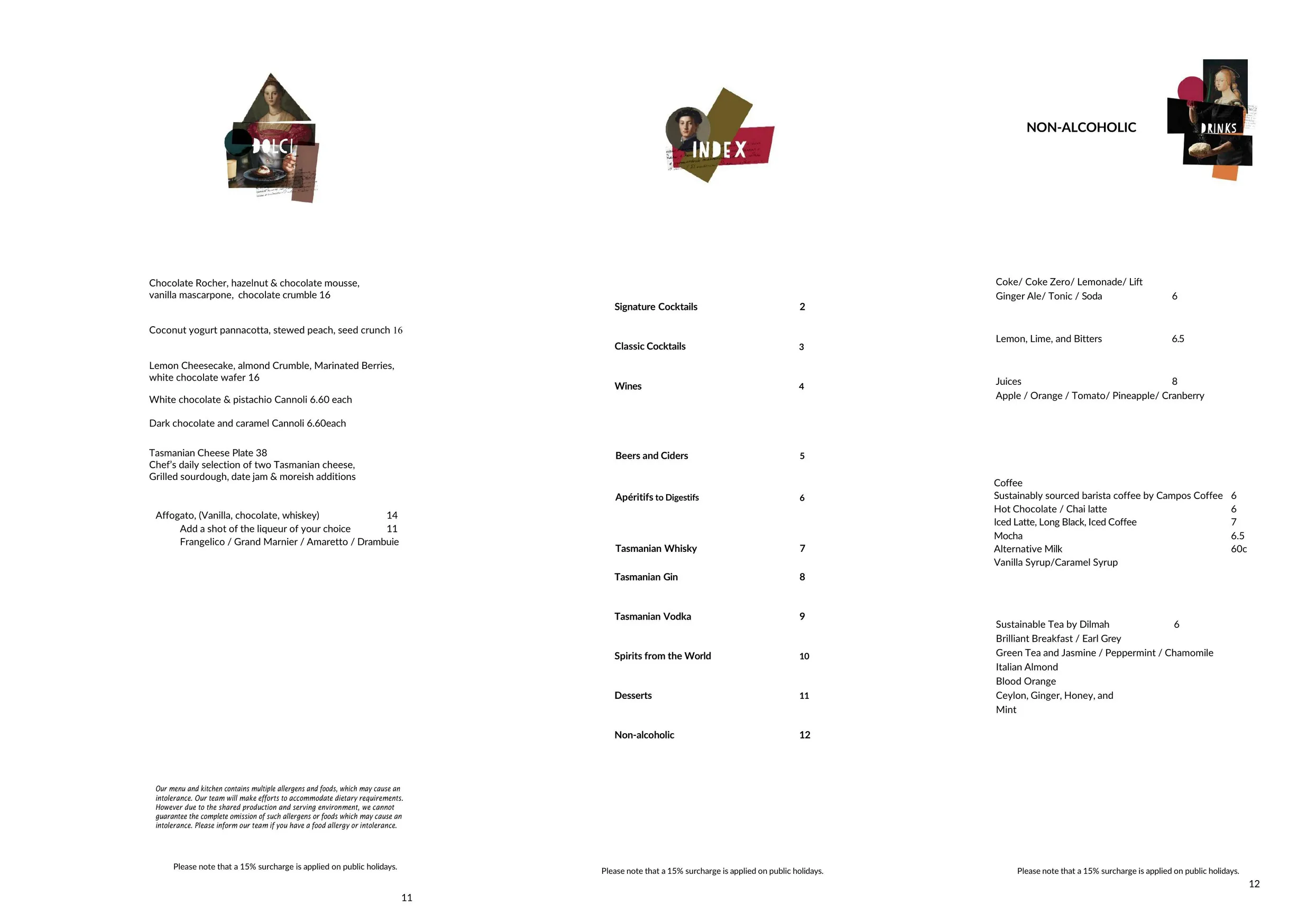 Tesoro menu, page 6