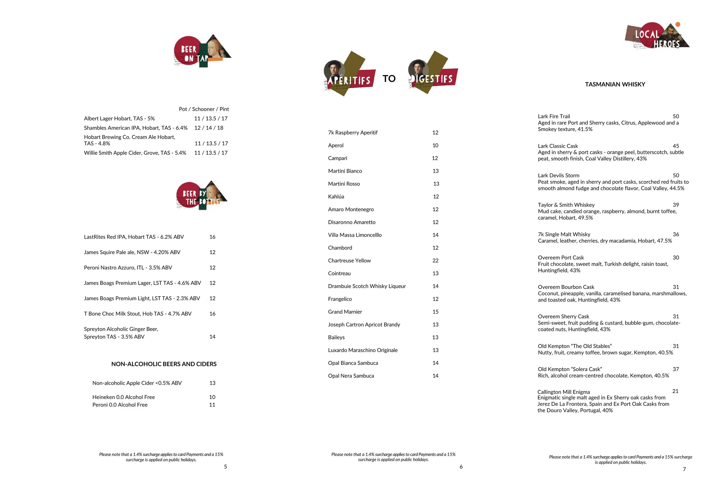 Tesoro menu, page 4