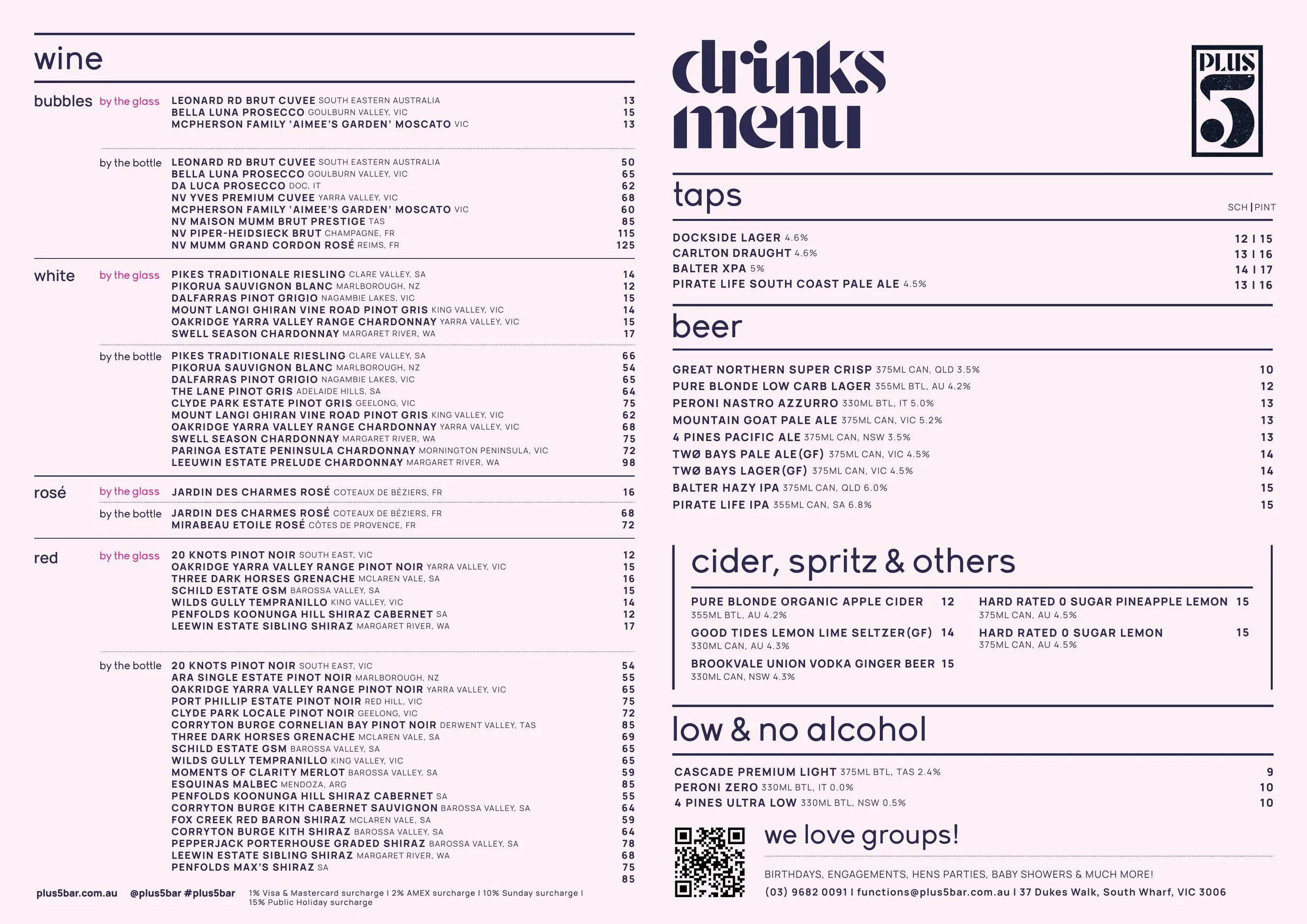 Plus 5 menu, page 3