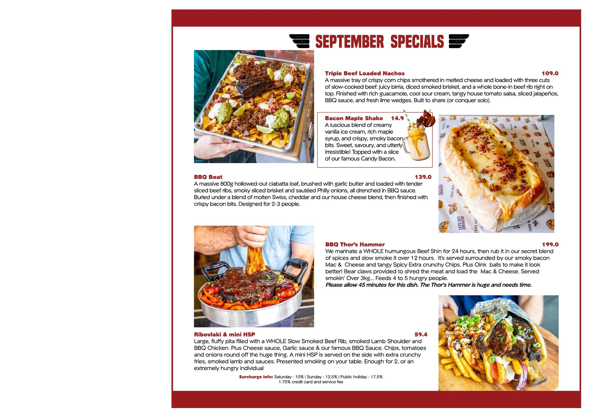 Third Wave menu, page 2