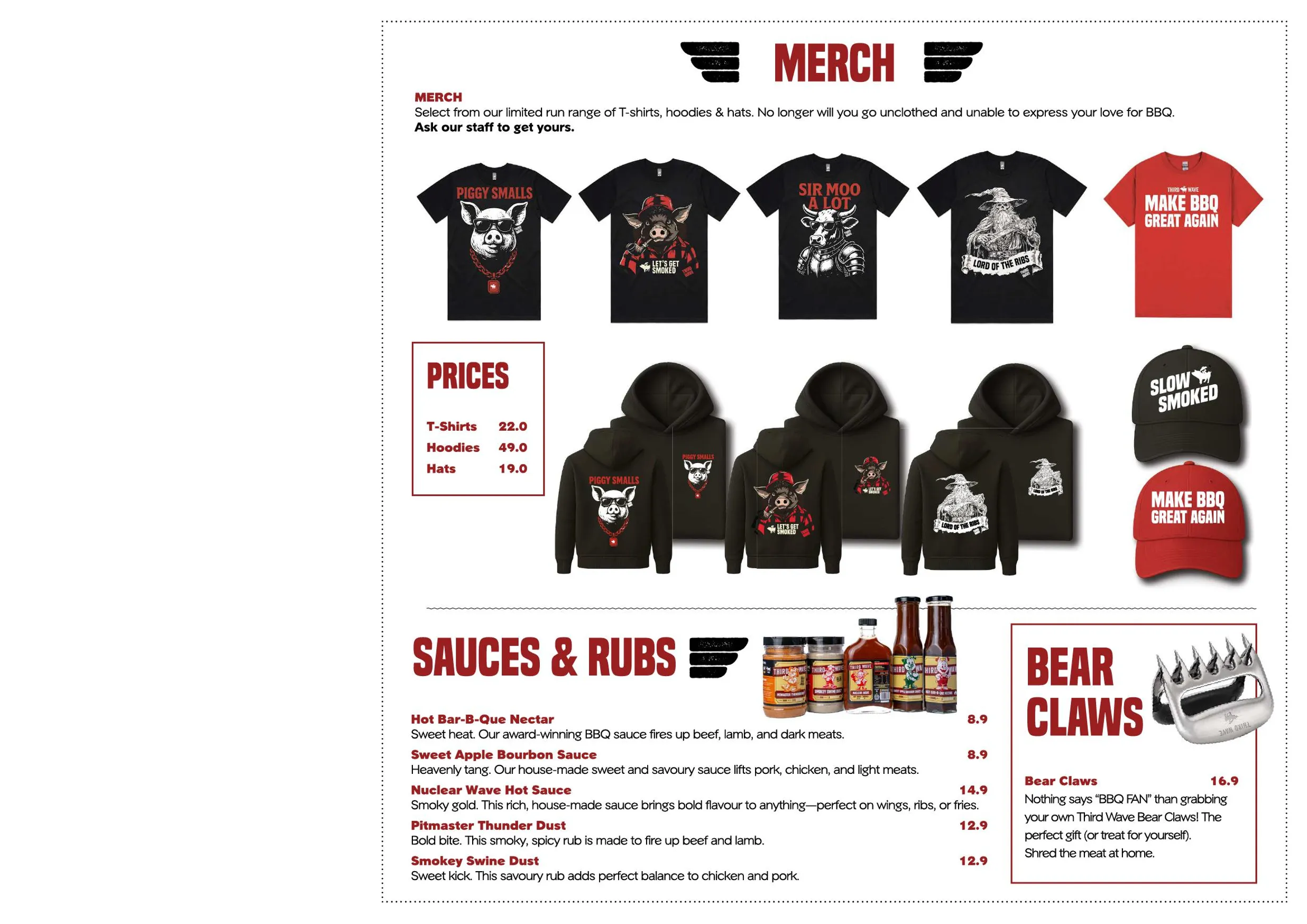 Third Wave BBQ menu, page 10