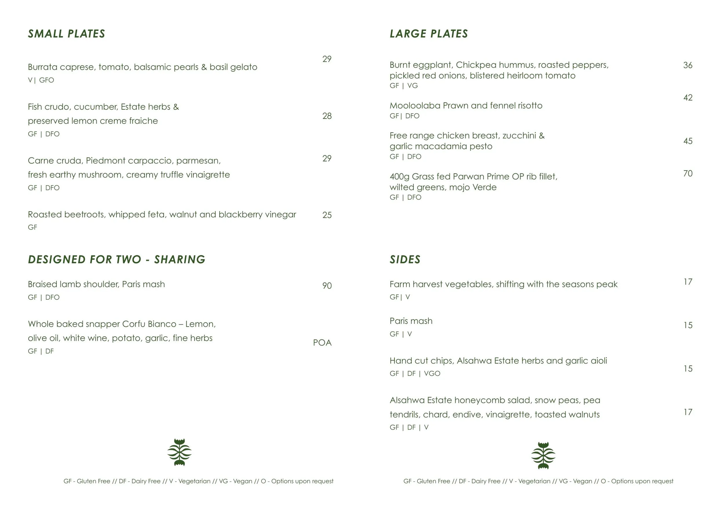 ēthos at Alsahwa Estate menu, page 3