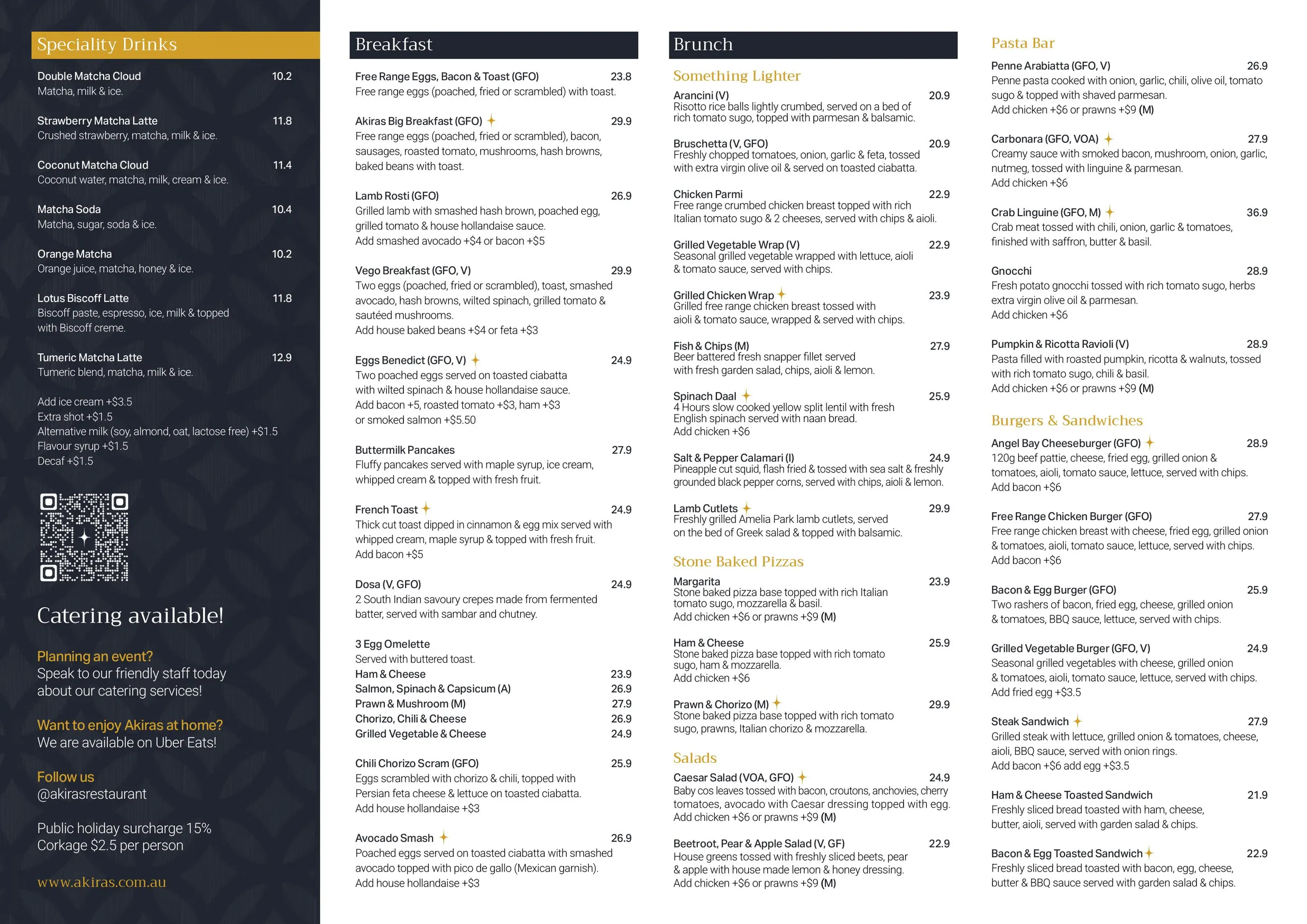 Akiras Cafe & Restaurant menu, page 2