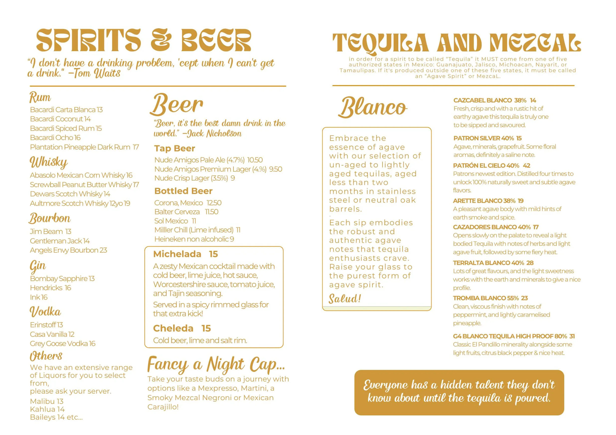 Nude Amigos menu, page 8