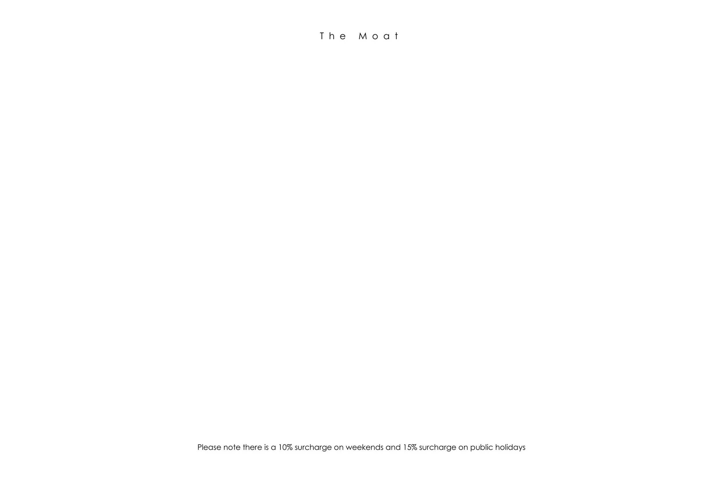 The Moat menu, page 5