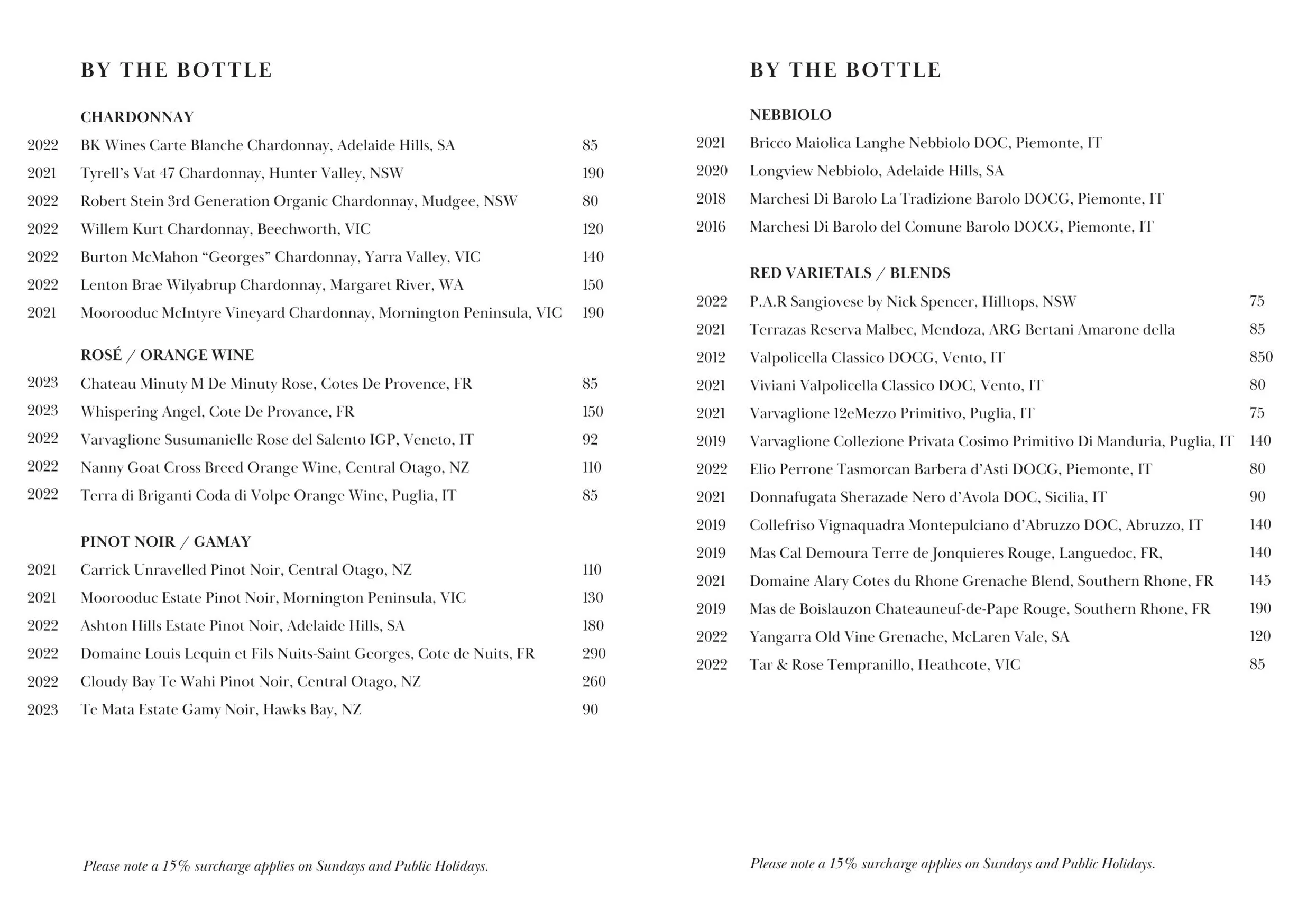 THE BAR @ Intercontinental Sydney Double Bay menu, page 6