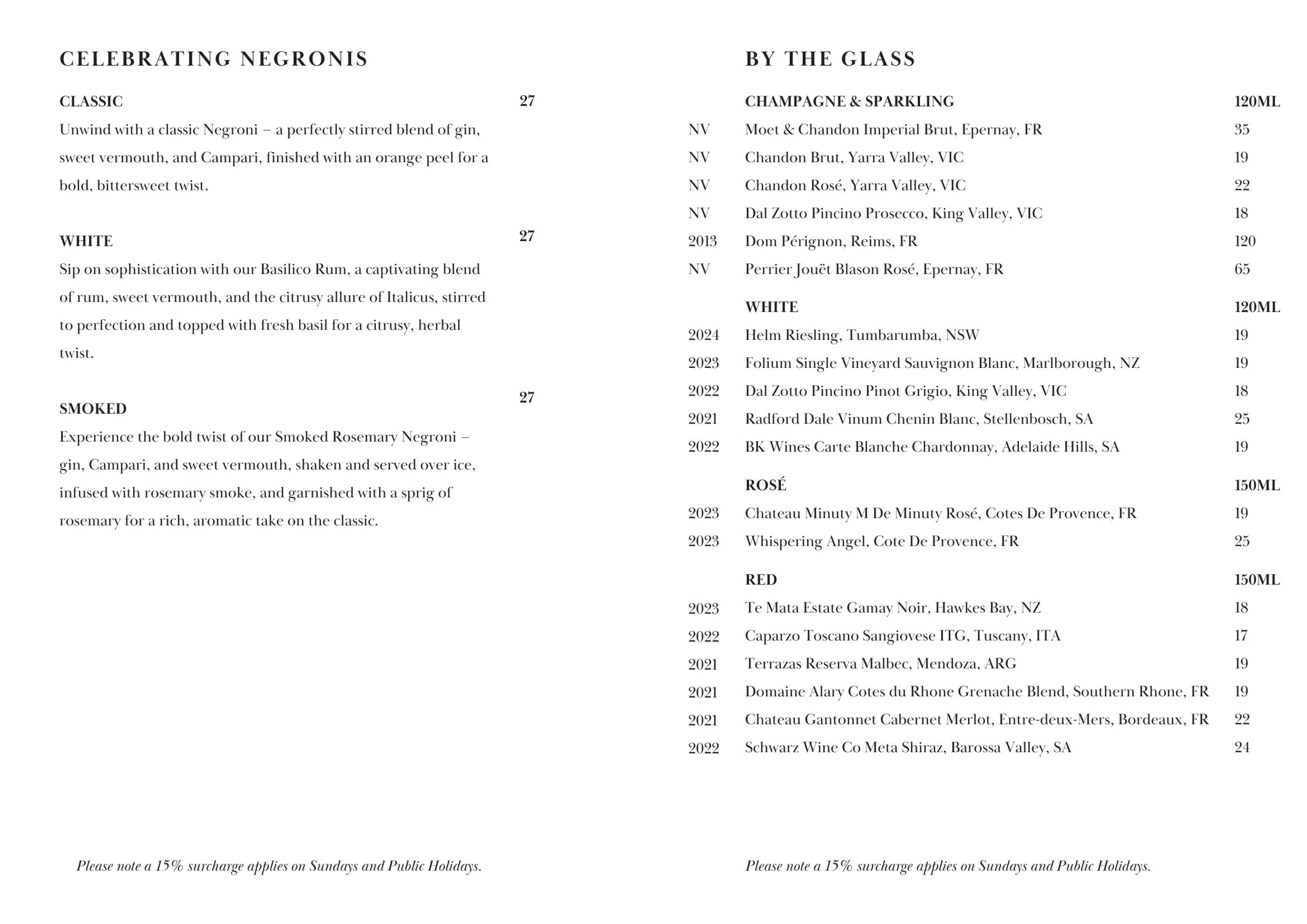 THE BAR @ Intercontinental Sydney Double Bay menu, page 4