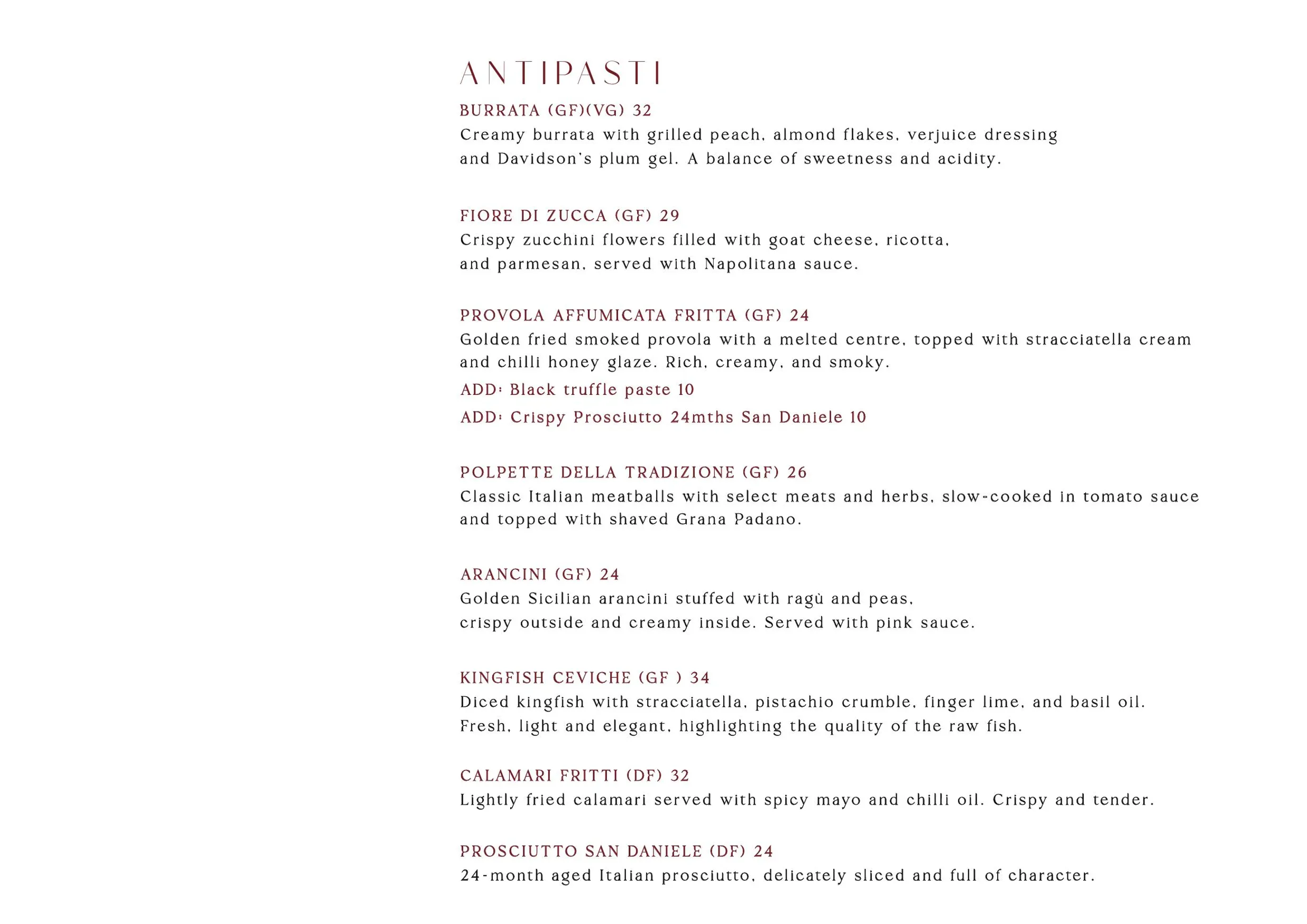 Bottega Coco menu, page 5