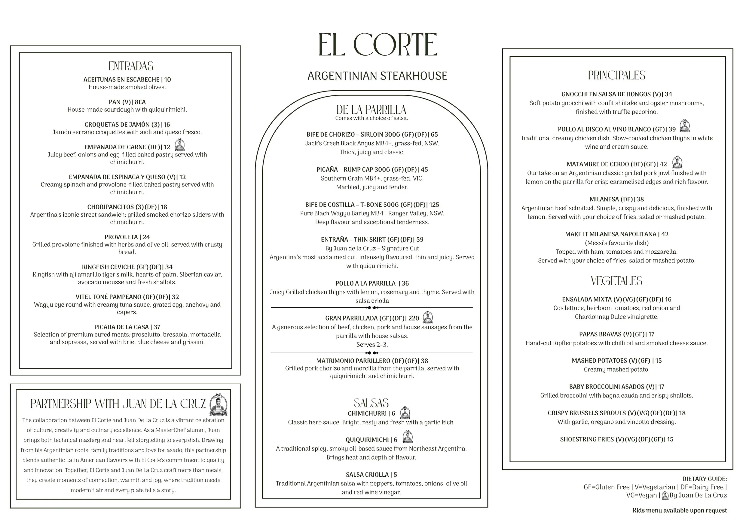 El Corte menu, page 2
