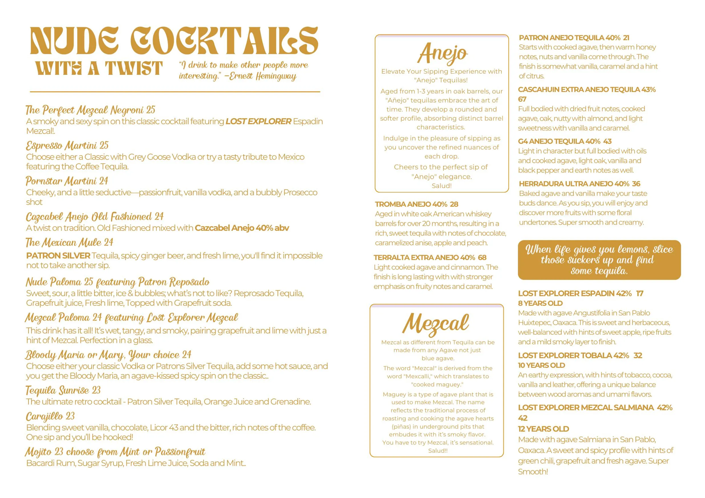 Nude Amigos menu, page 6