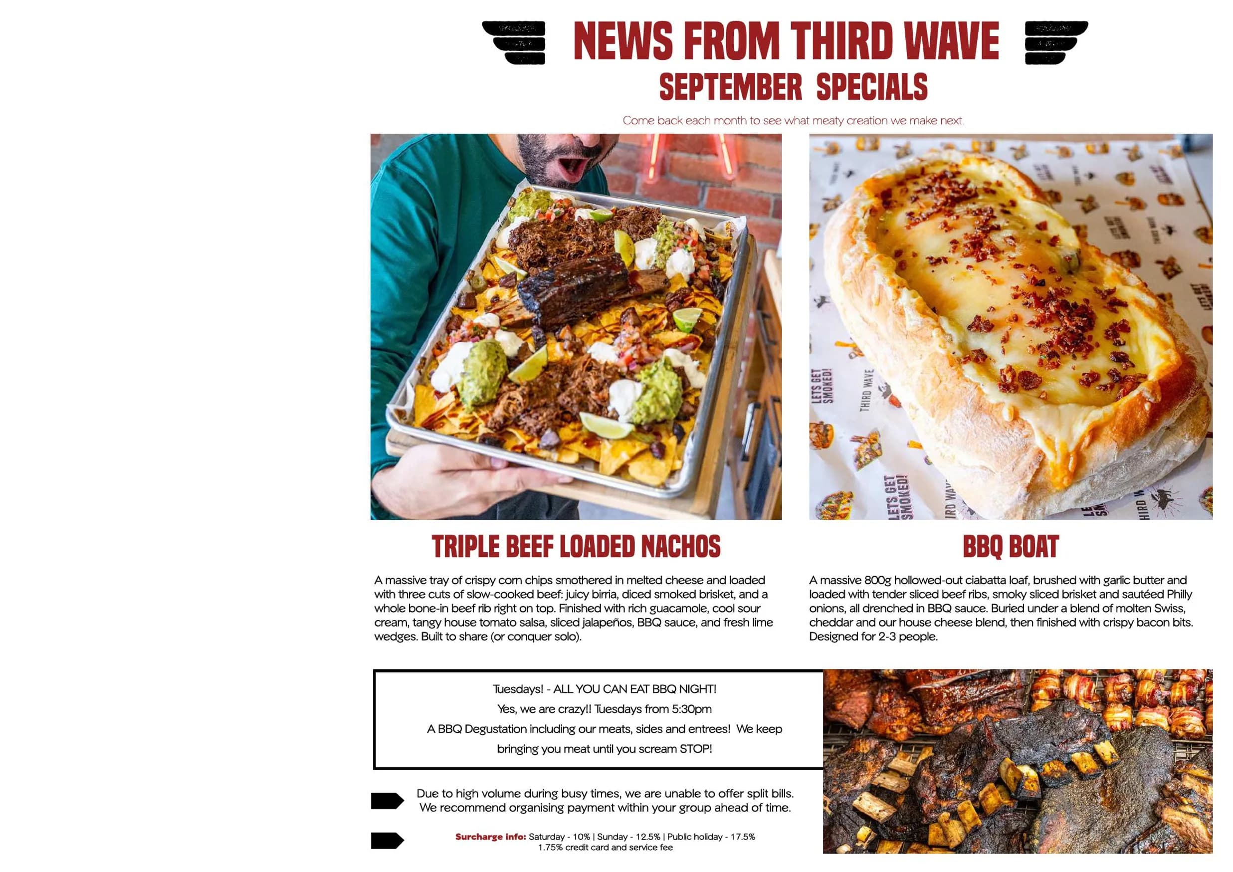Third Wave menu, page 1