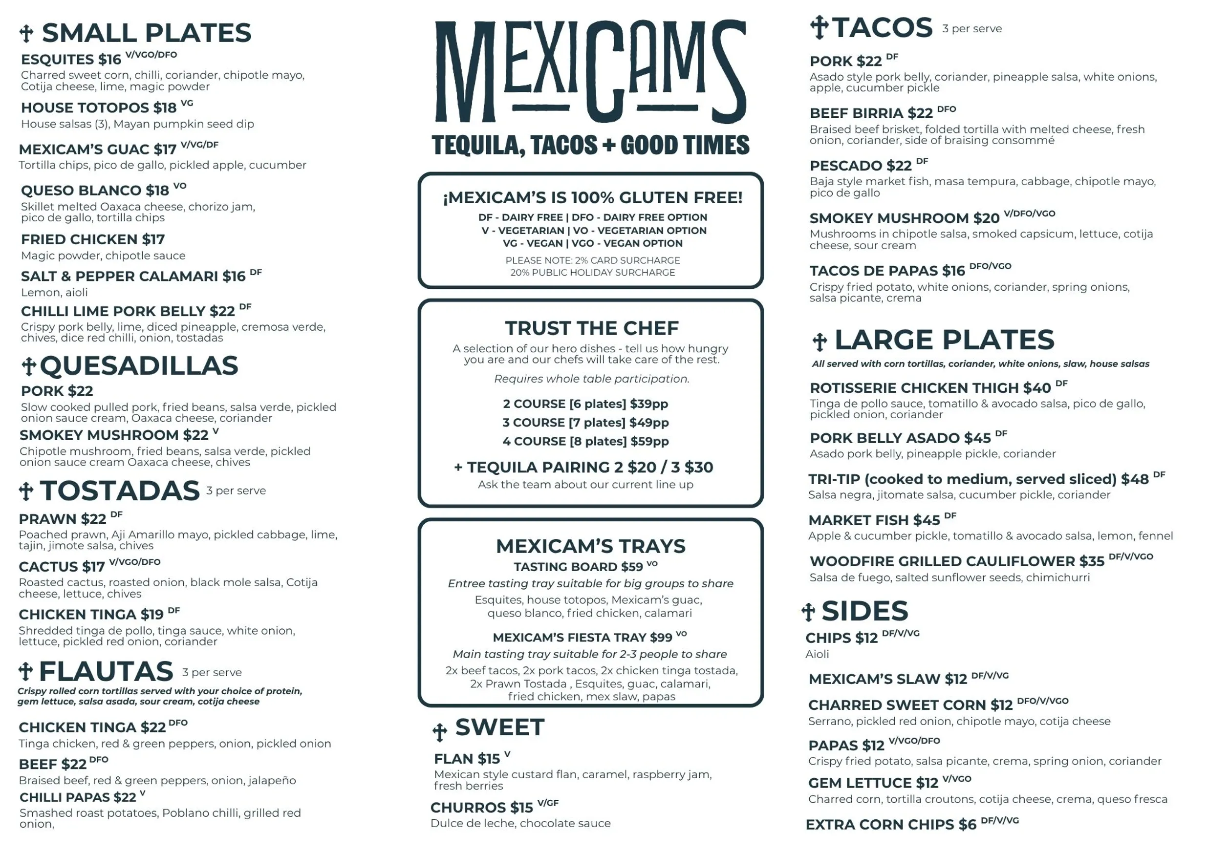 MexiCam's Restaurante + Fiesta menu, page 1