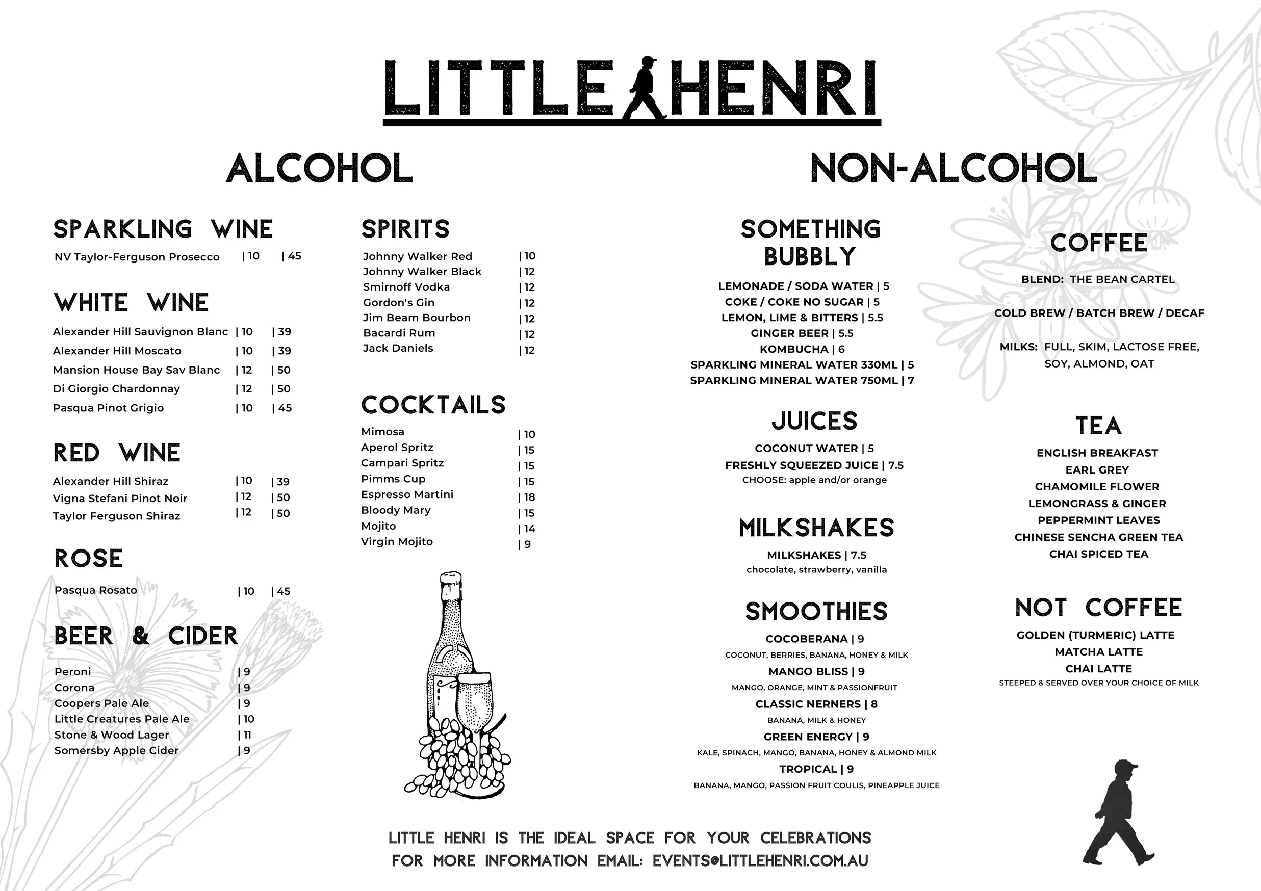 Little Henri menu, page 2